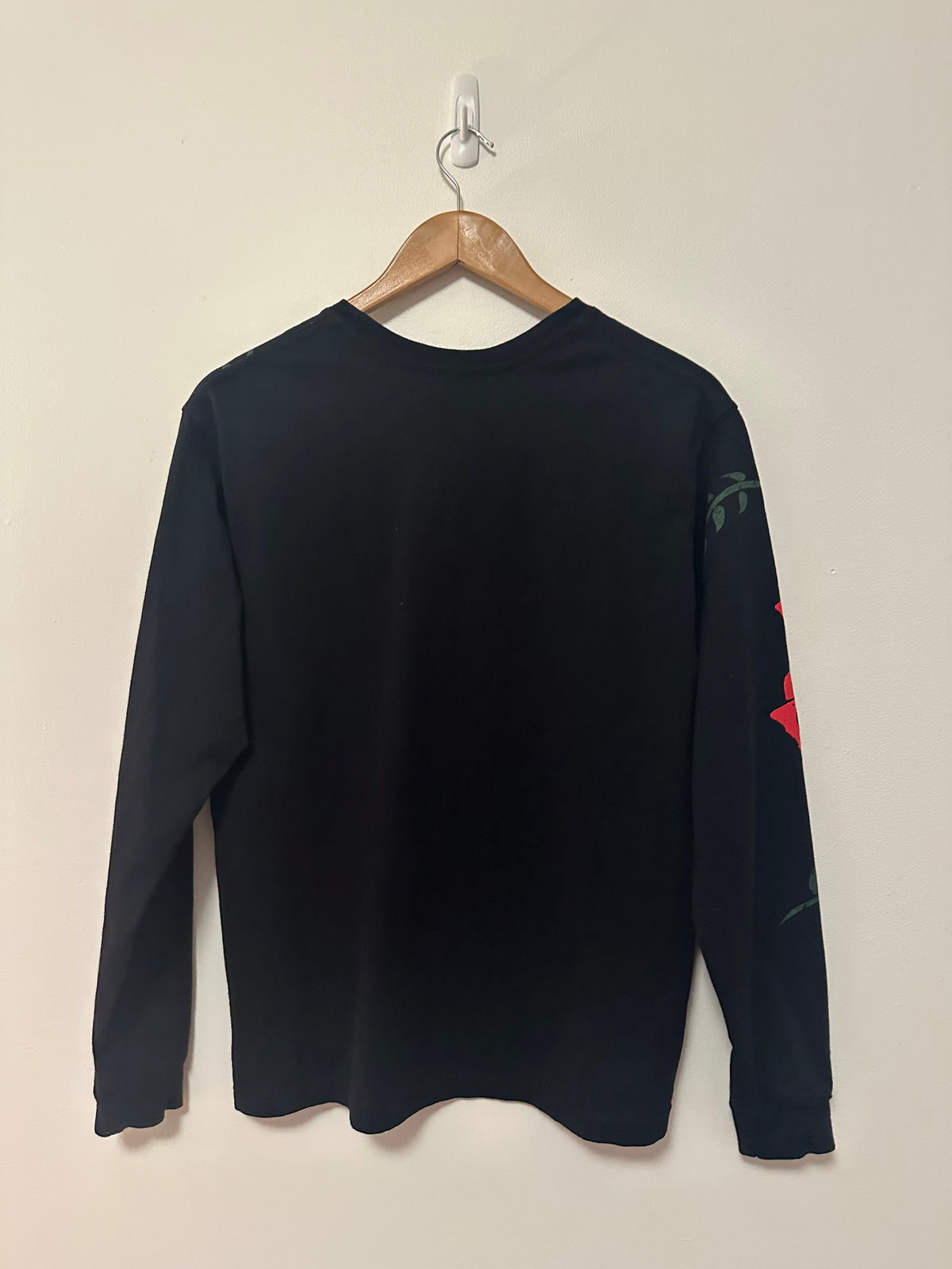 Ragabond Studio Black Organic Cotton Rose Graphic Long Sleeve Tee | Size XS