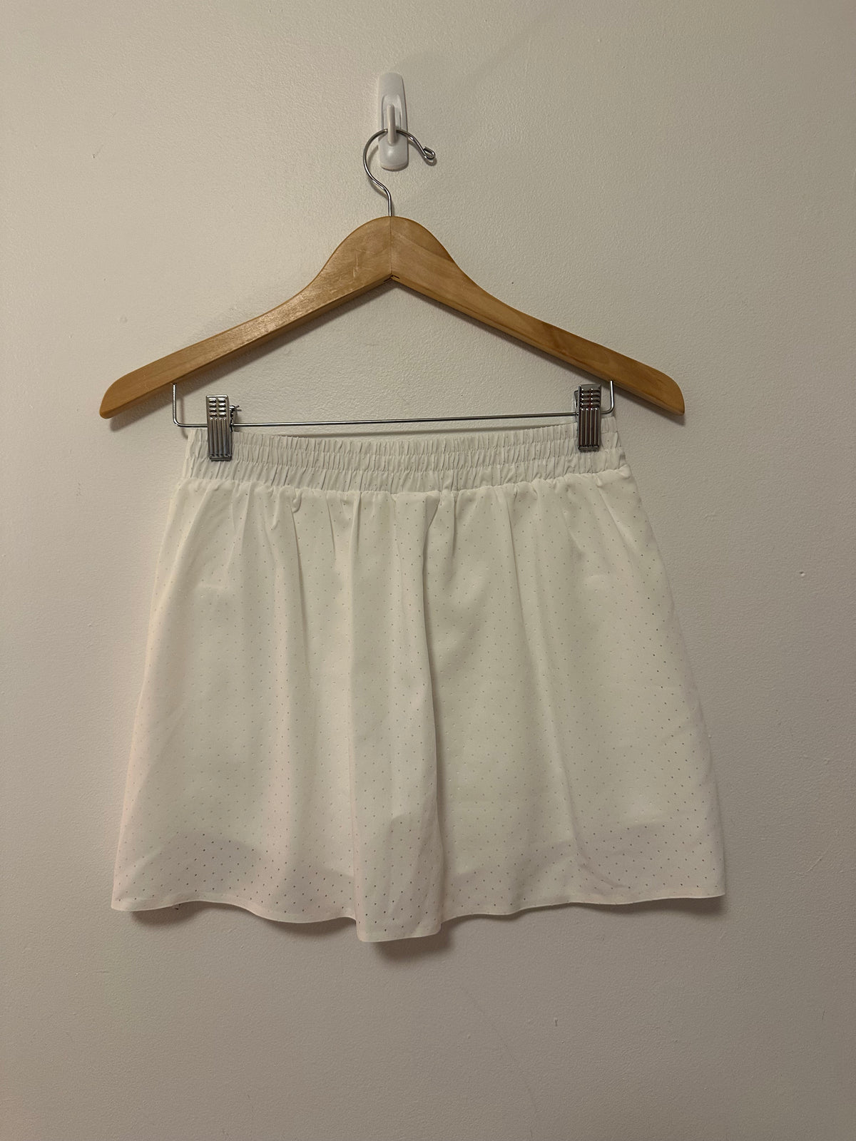 Mono B White Perforated Athletic Tennis Skort with Black Trim | Size Small