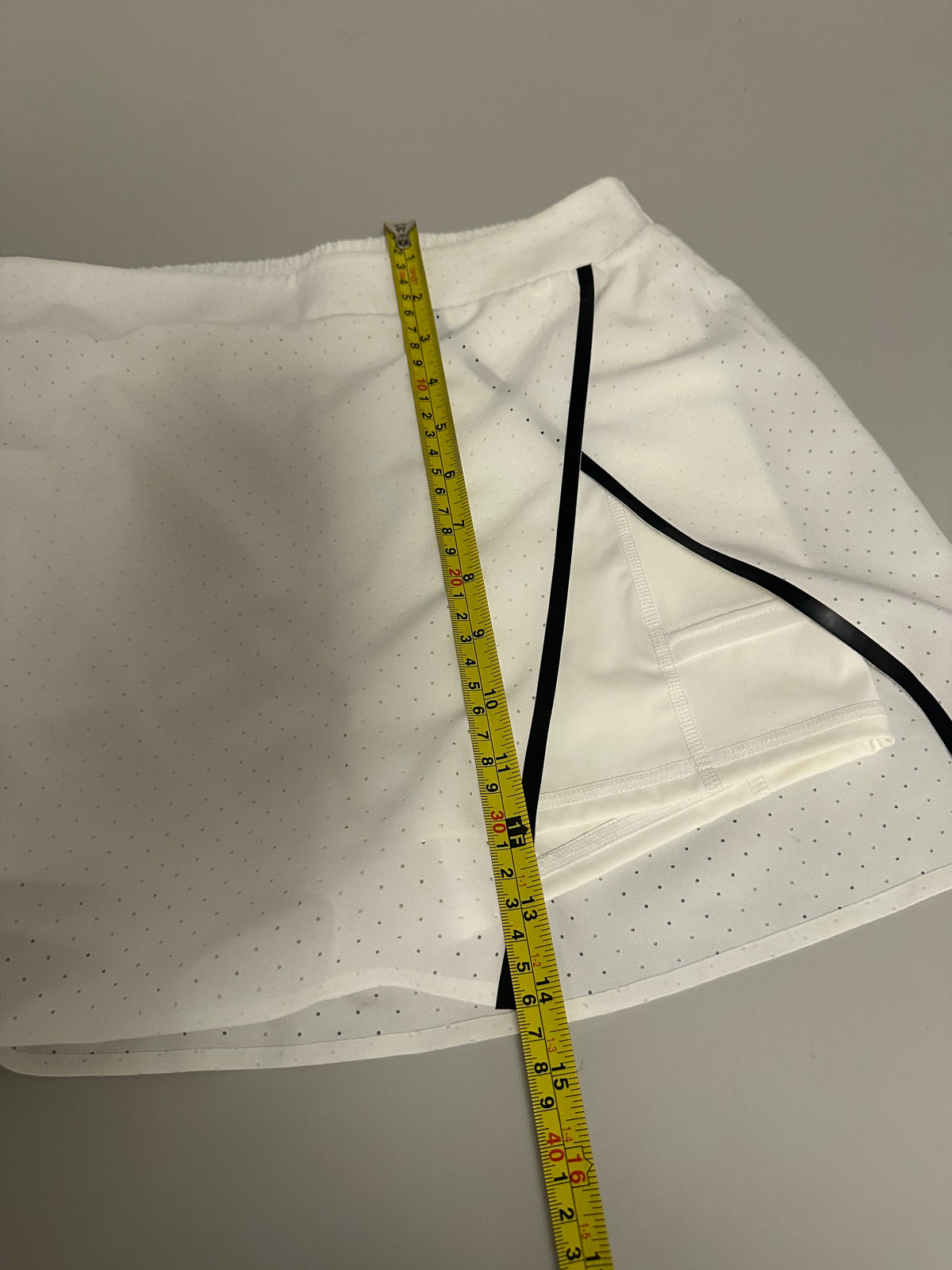 Mono B White Perforated Athletic Tennis Skort with Black Trim | Size Small