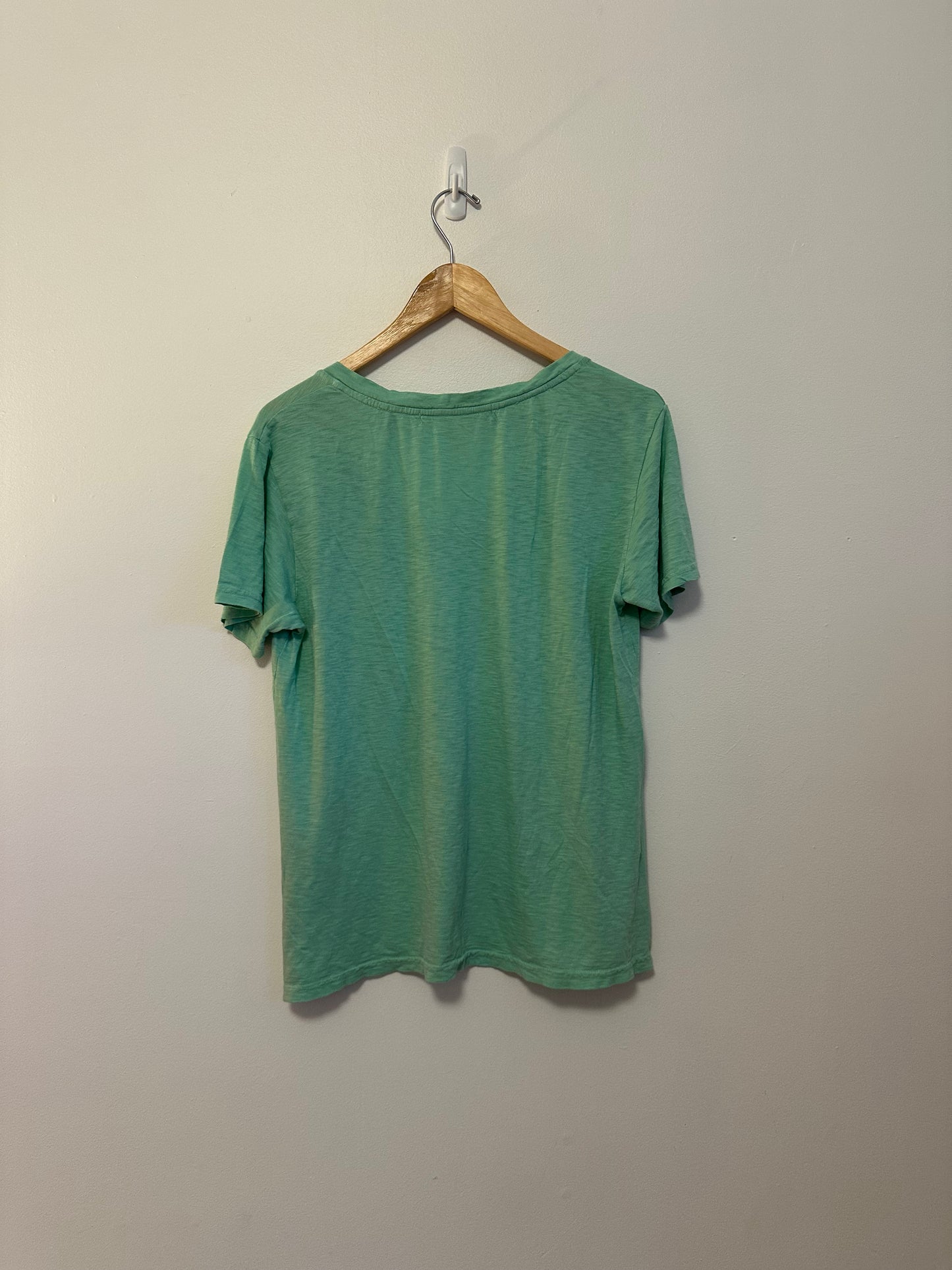 Michael Stars Mint Green Supima Cotton V-Neck Short Sleeve T-Shirt | One Size