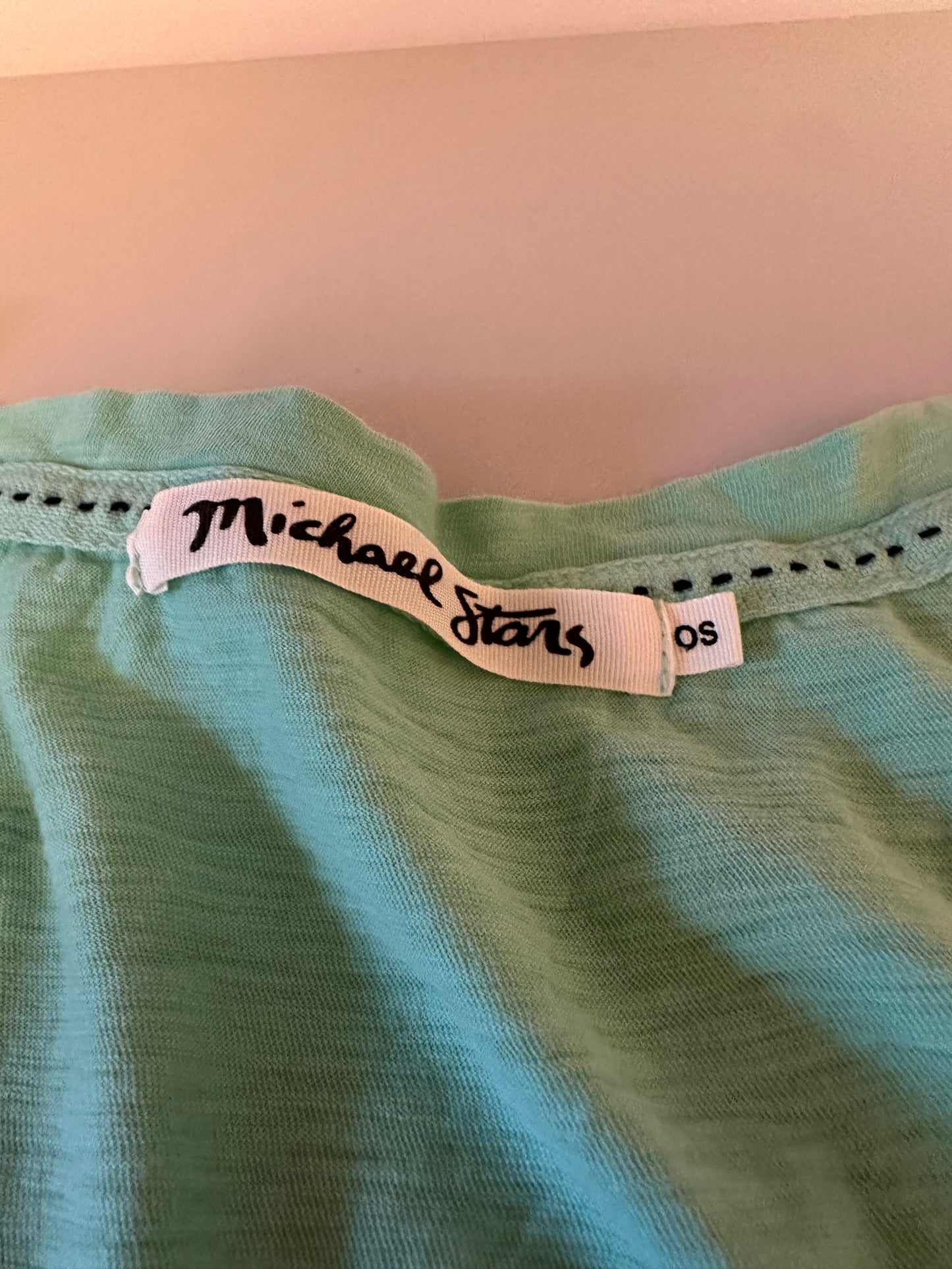 Michael Stars Mint Green Supima Cotton V-Neck Short Sleeve T-Shirt | One Size