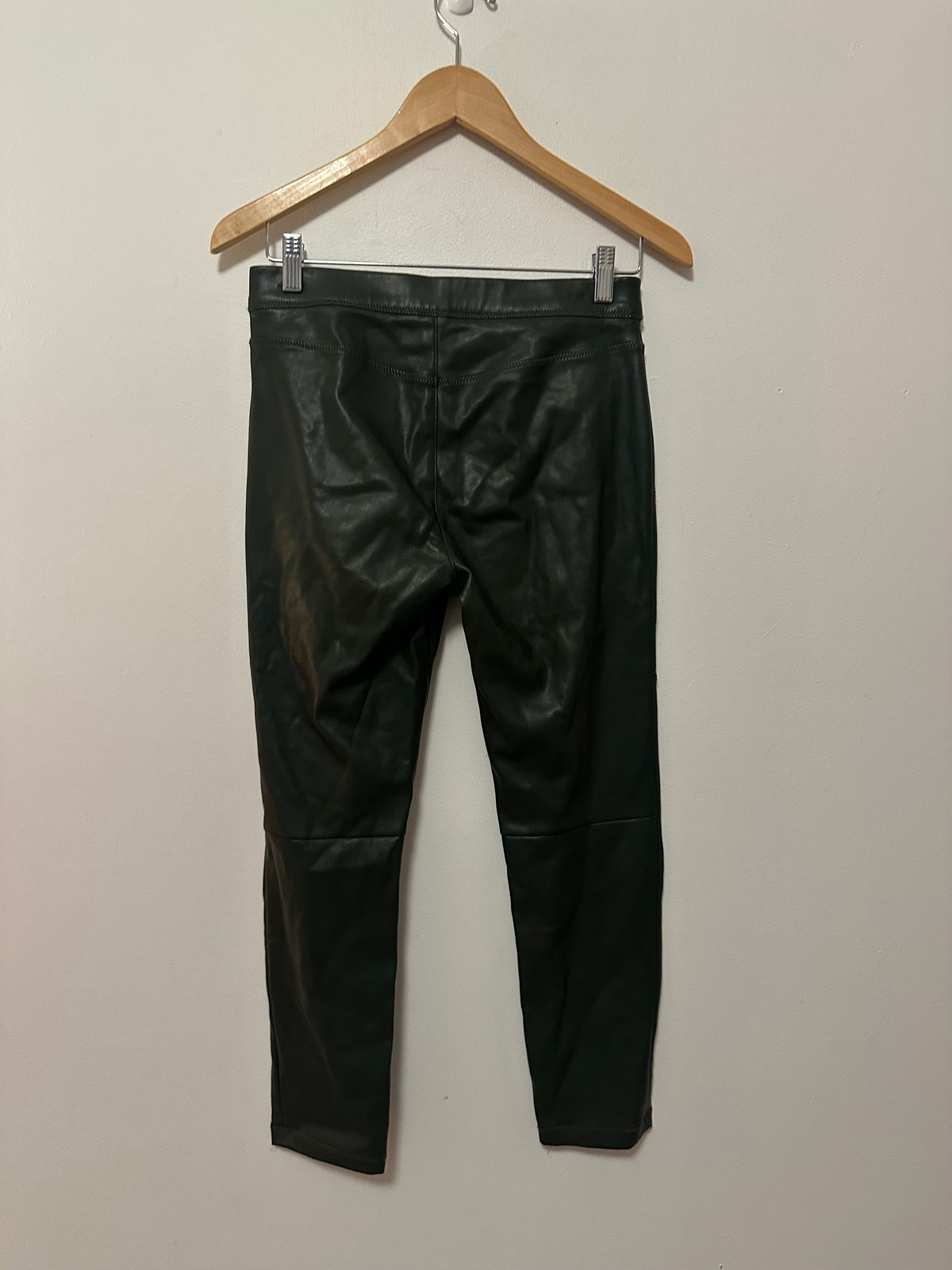 Free People Vegan Leather Moto Leggings in Forest Green | Size 26