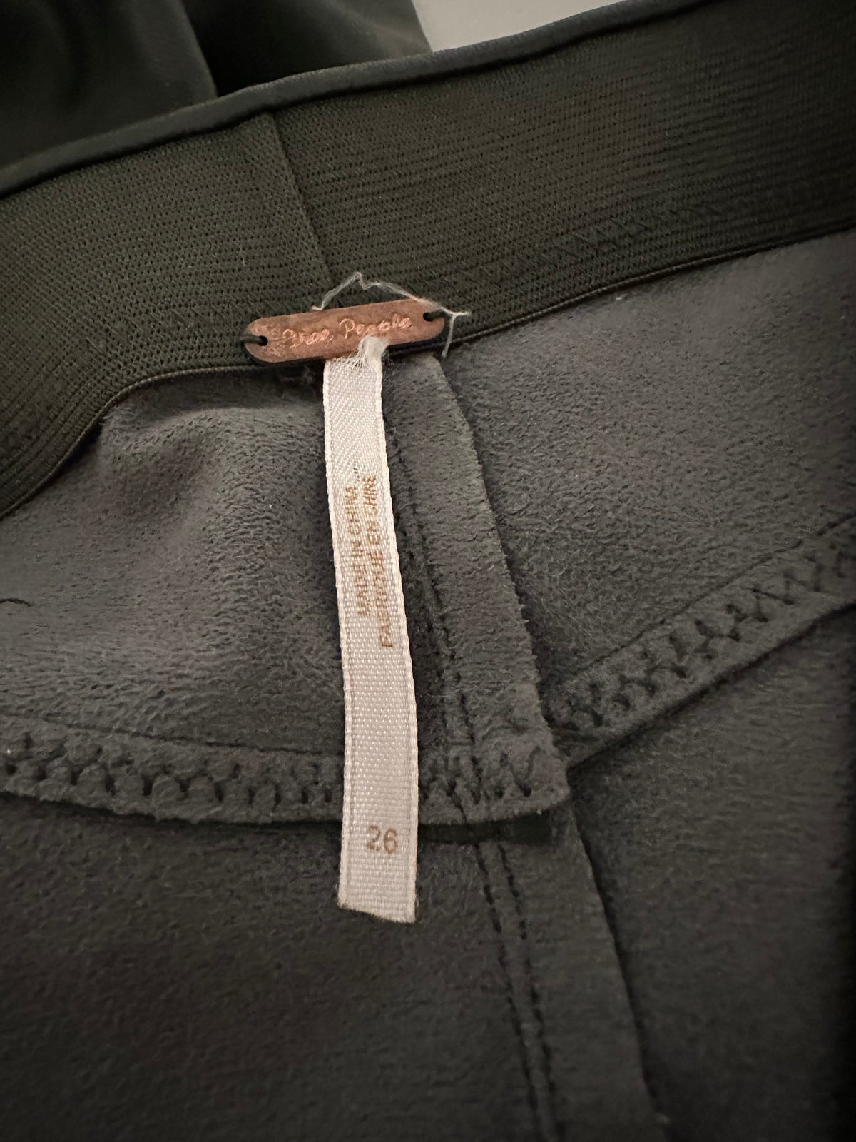 Free People Vegan Leather Moto Leggings in Forest Green | Size 26