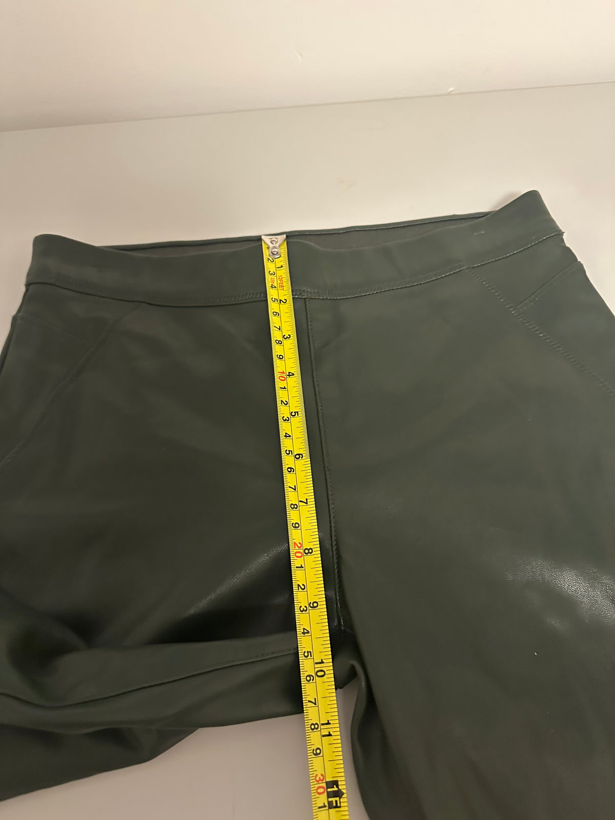 Free People Vegan Leather Moto Leggings in Forest Green | Size 26
