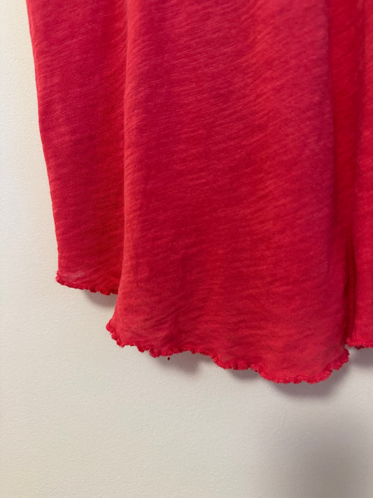 Free People x We The Free Pink Slub Knit Short Sleeve T-Shirt | Size Large
