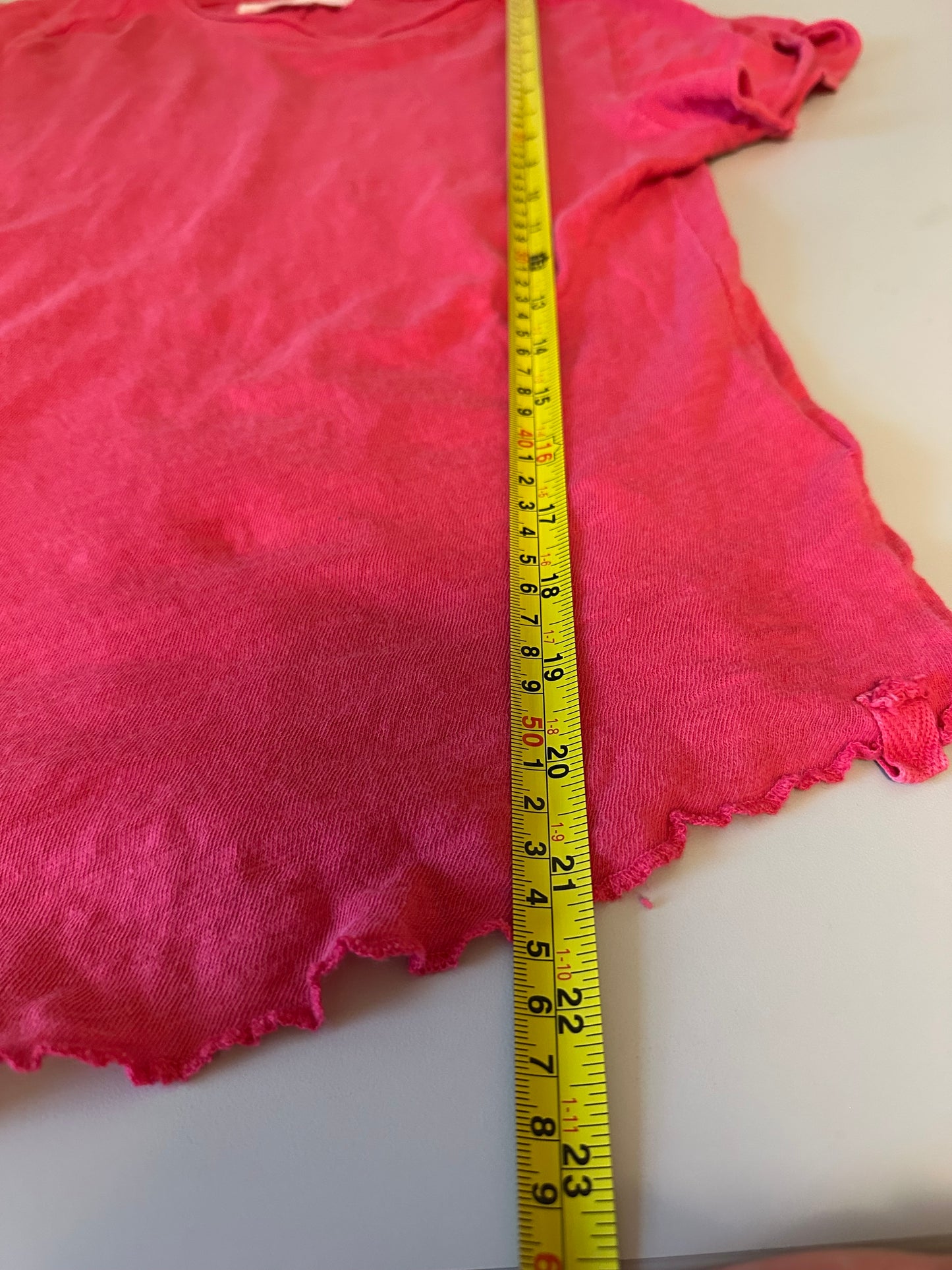 Free People x We The Free Pink Slub Knit Short Sleeve T-Shirt | Size Large