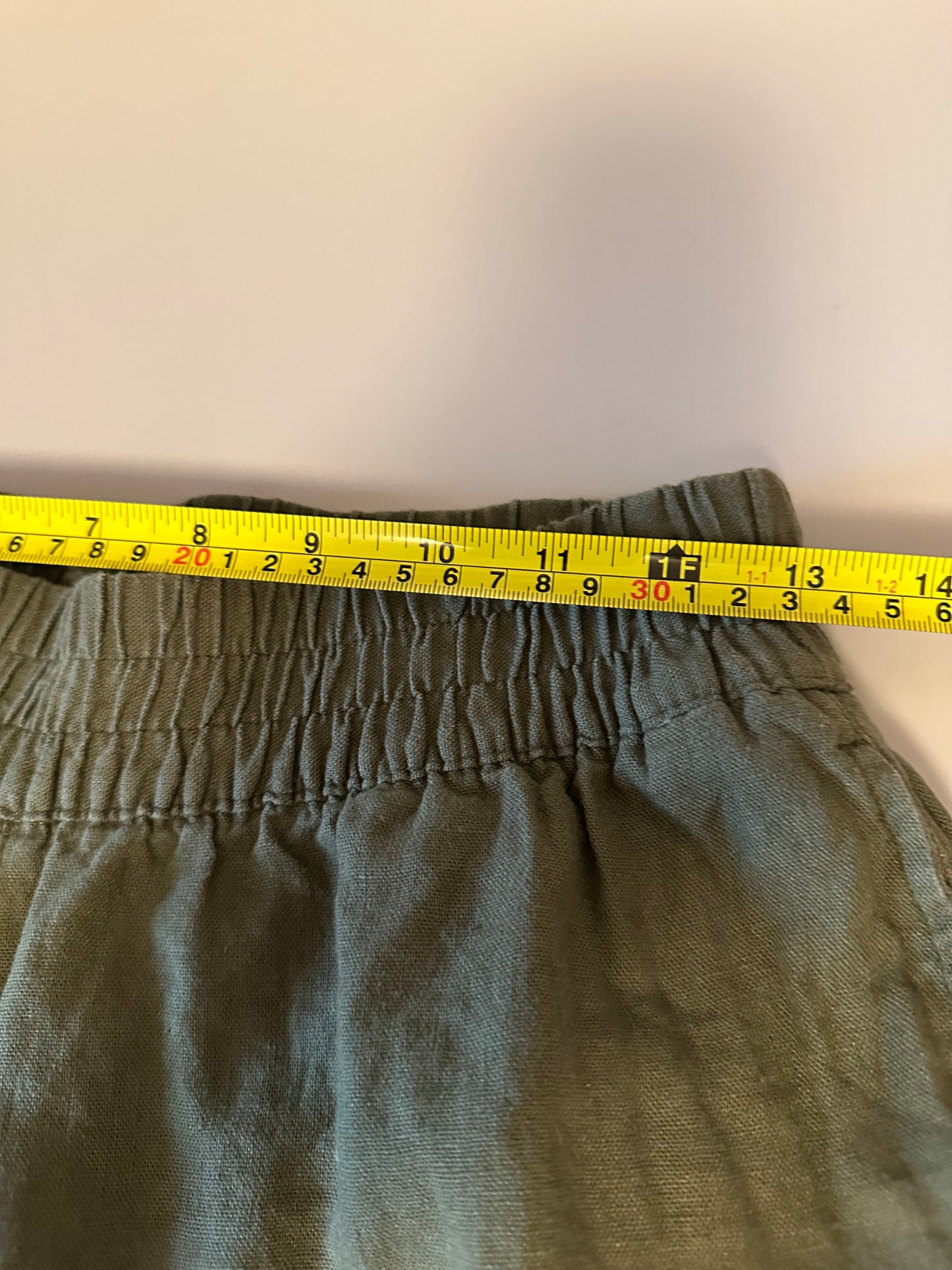 Old Navy Olive Green Linen Blend Wide Leg Pants | Size Small