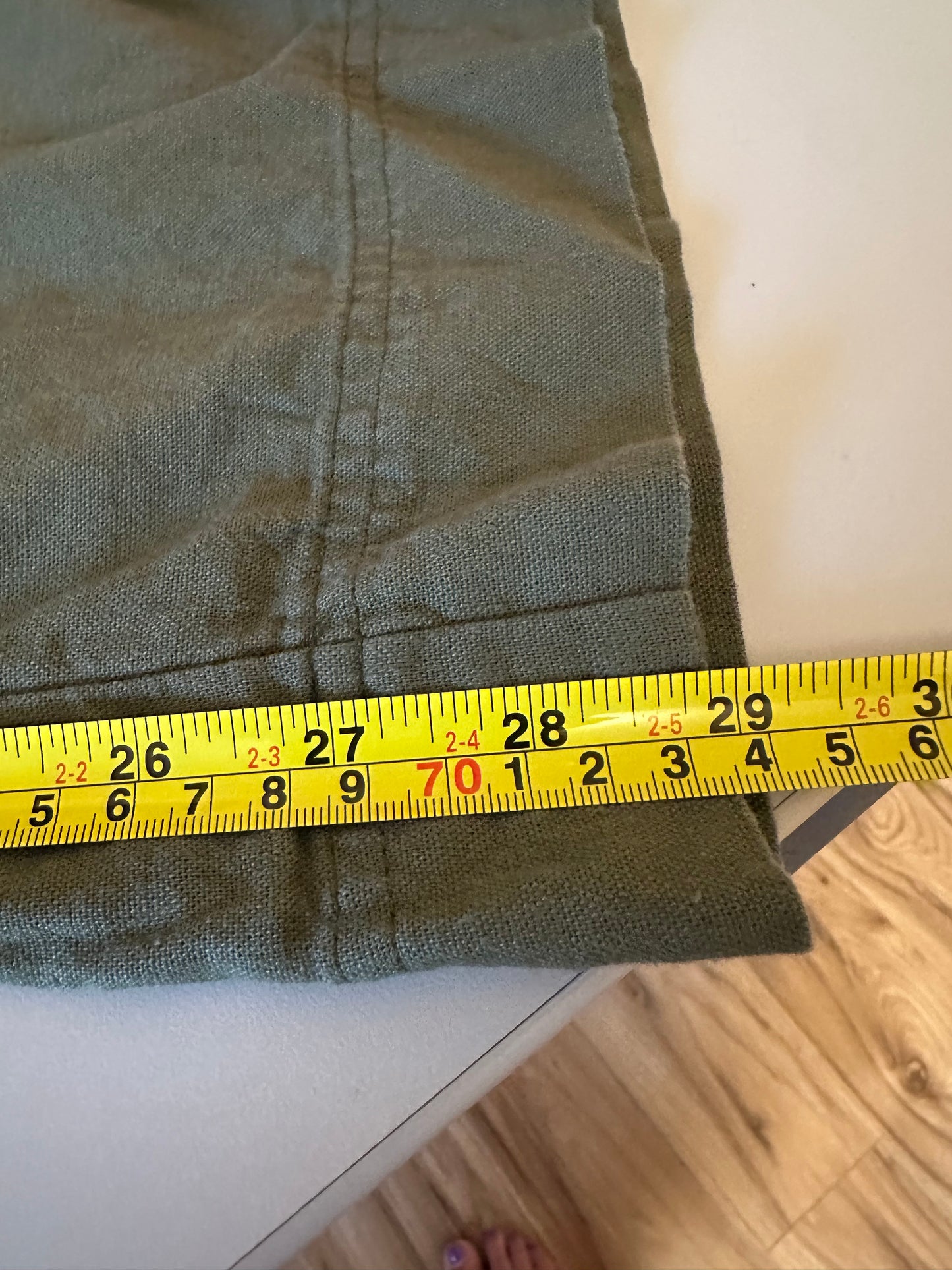 Old Navy Olive Green Linen Blend Wide Leg Pants | Size Small