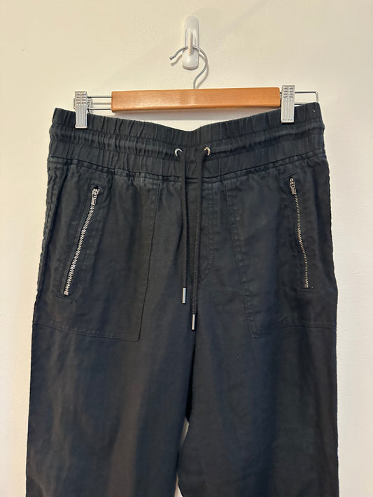 Athleta Cabo Linen Jogger Pants in Black | Size 6