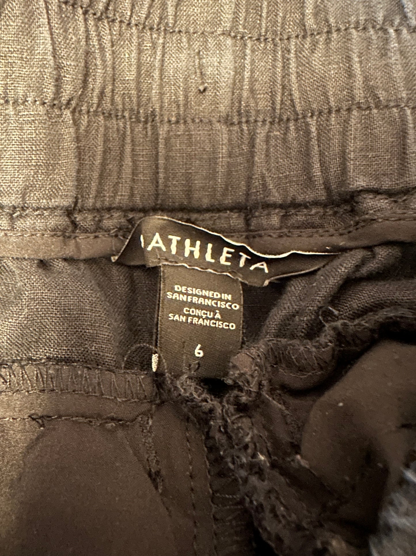 Athleta Cabo Linen Jogger Pants in Black | Size 6