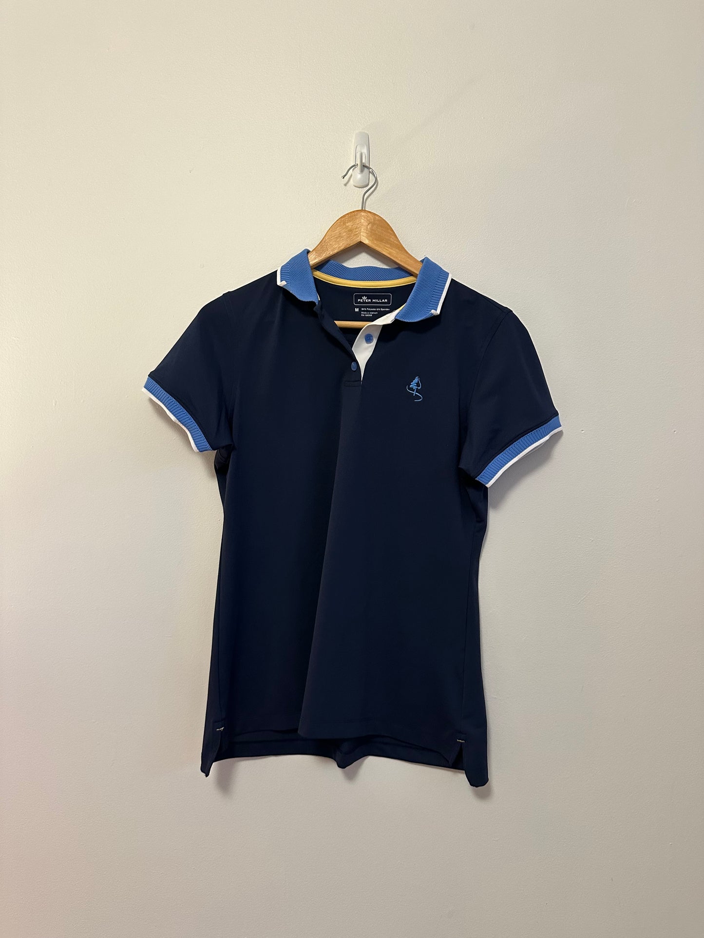 NWT Peter Millar Burlington Country Club Performance Polo in Navy Blue | Size Medium