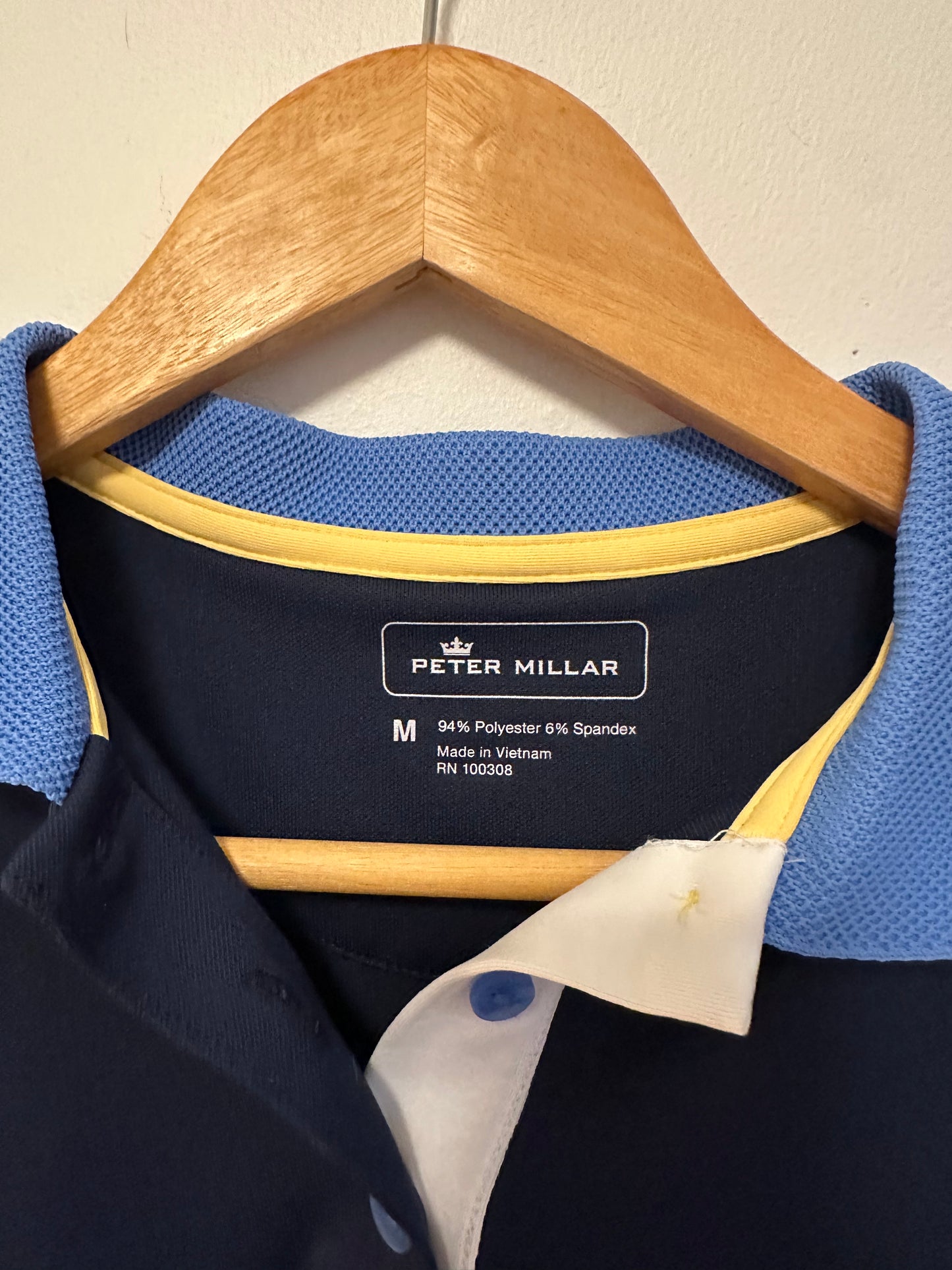 NWT Peter Millar Burlington Country Club Performance Polo in Navy Blue | Size Medium