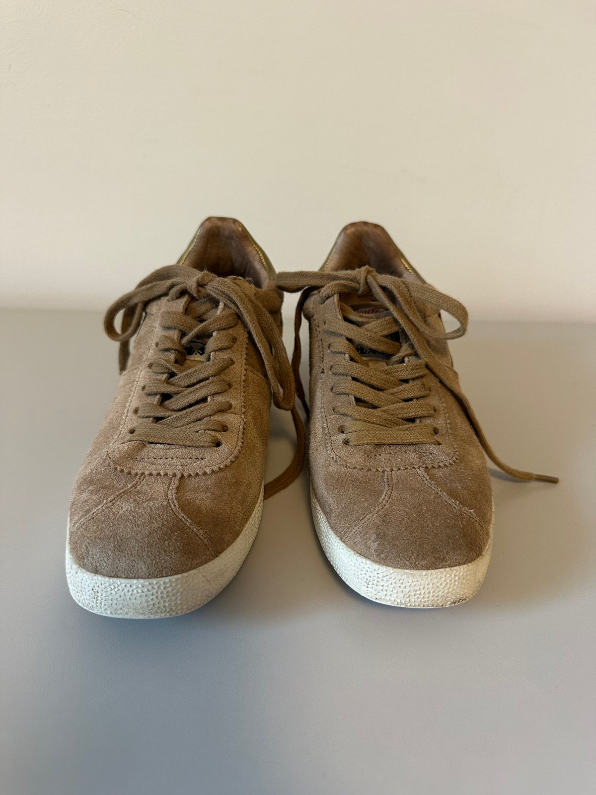ASH Limited Edition Suede Star Sneakers in Tan Gold Metallic | Size 36