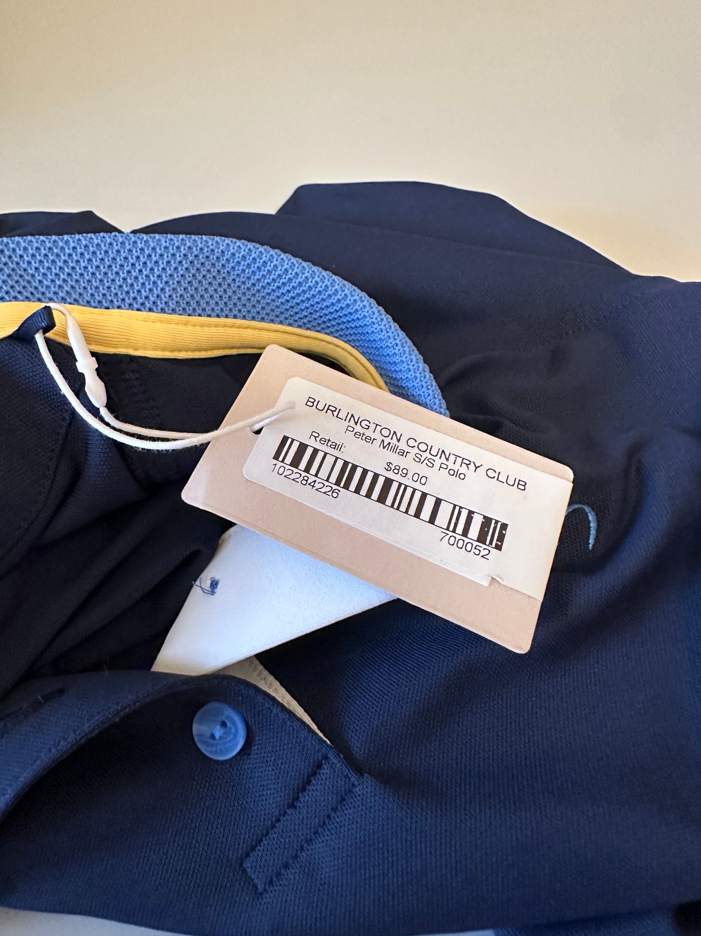 NWT Peter Millar Burlington Country Club Performance Polo in Navy Blue | Size Medium