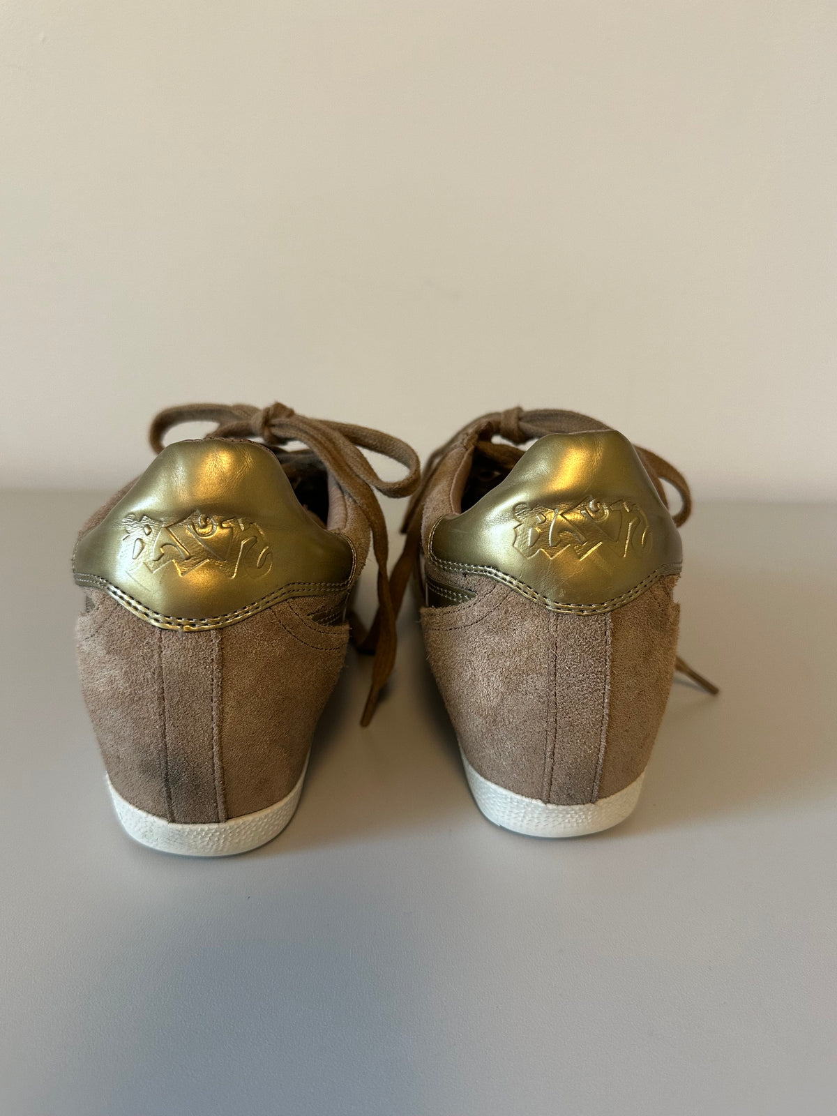 ASH Limited Edition Suede Star Sneakers in Tan Gold Metallic | Size 36