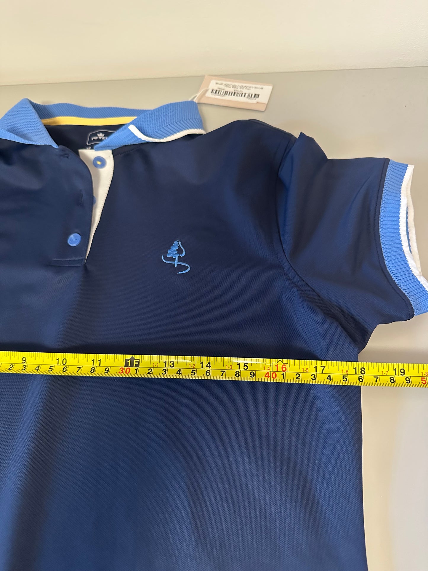 NWT Peter Millar Burlington Country Club Performance Polo in Navy Blue | Size Medium
