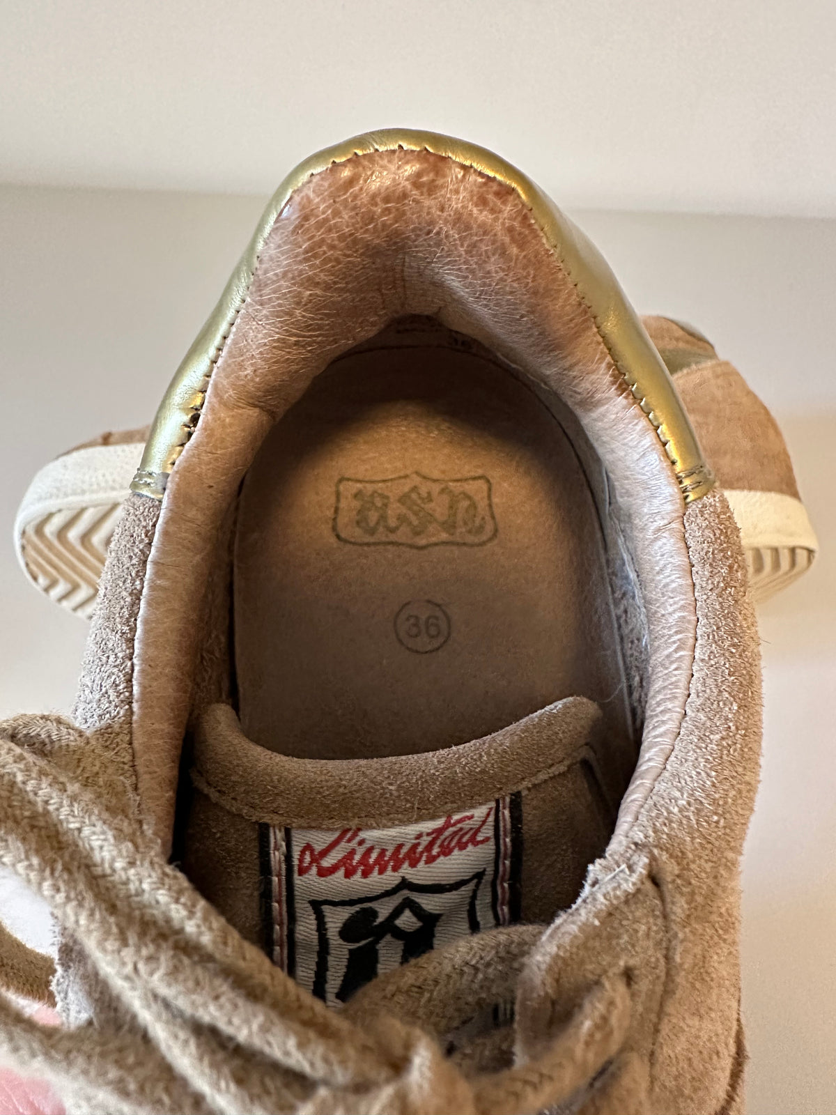 ASH Limited Edition Suede Star Sneakers in Tan Gold Metallic | Size 36