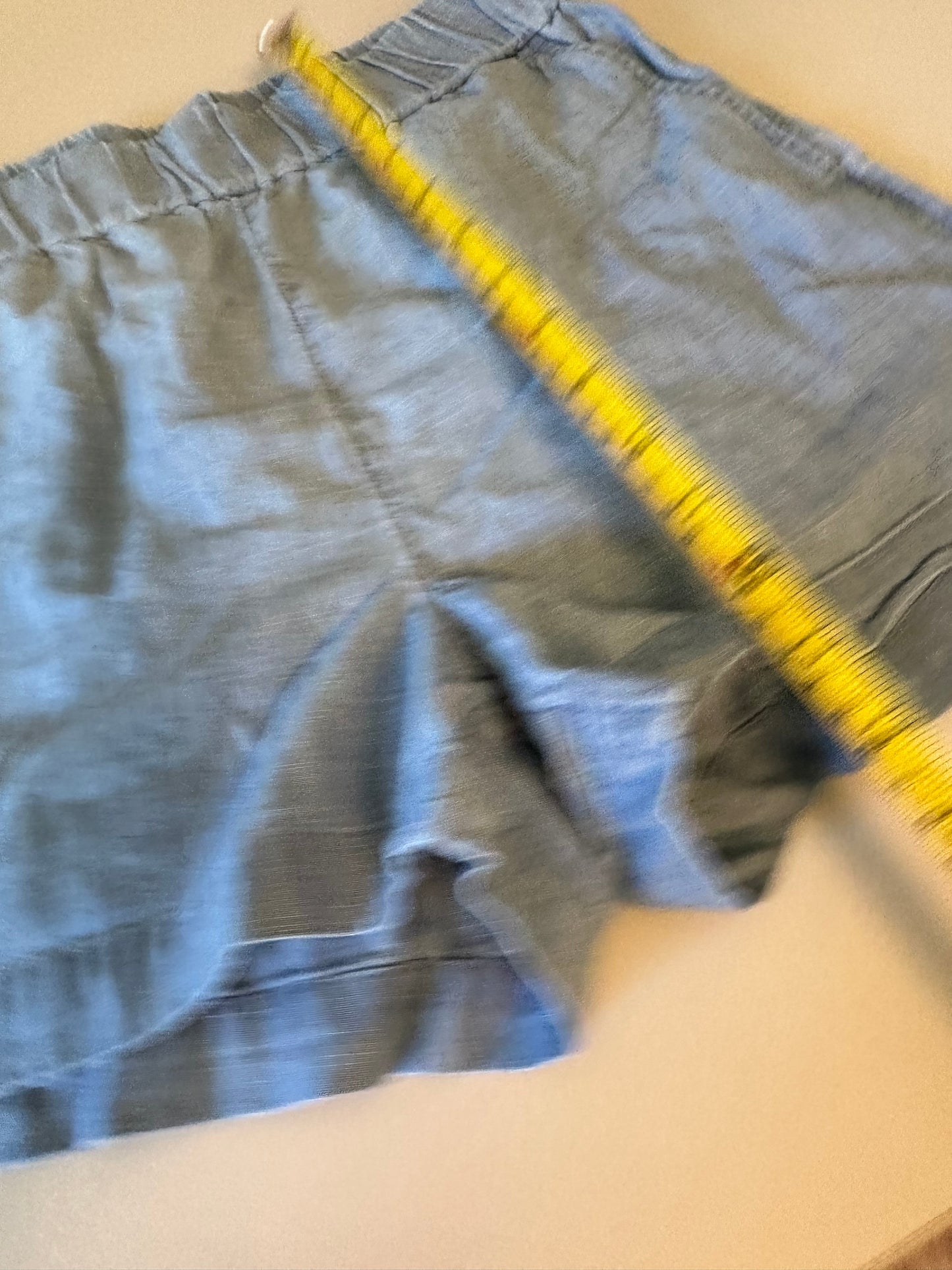 J. Crew Blue Chambray Cotton Elastic Waist Pull On Shorts | Size Small