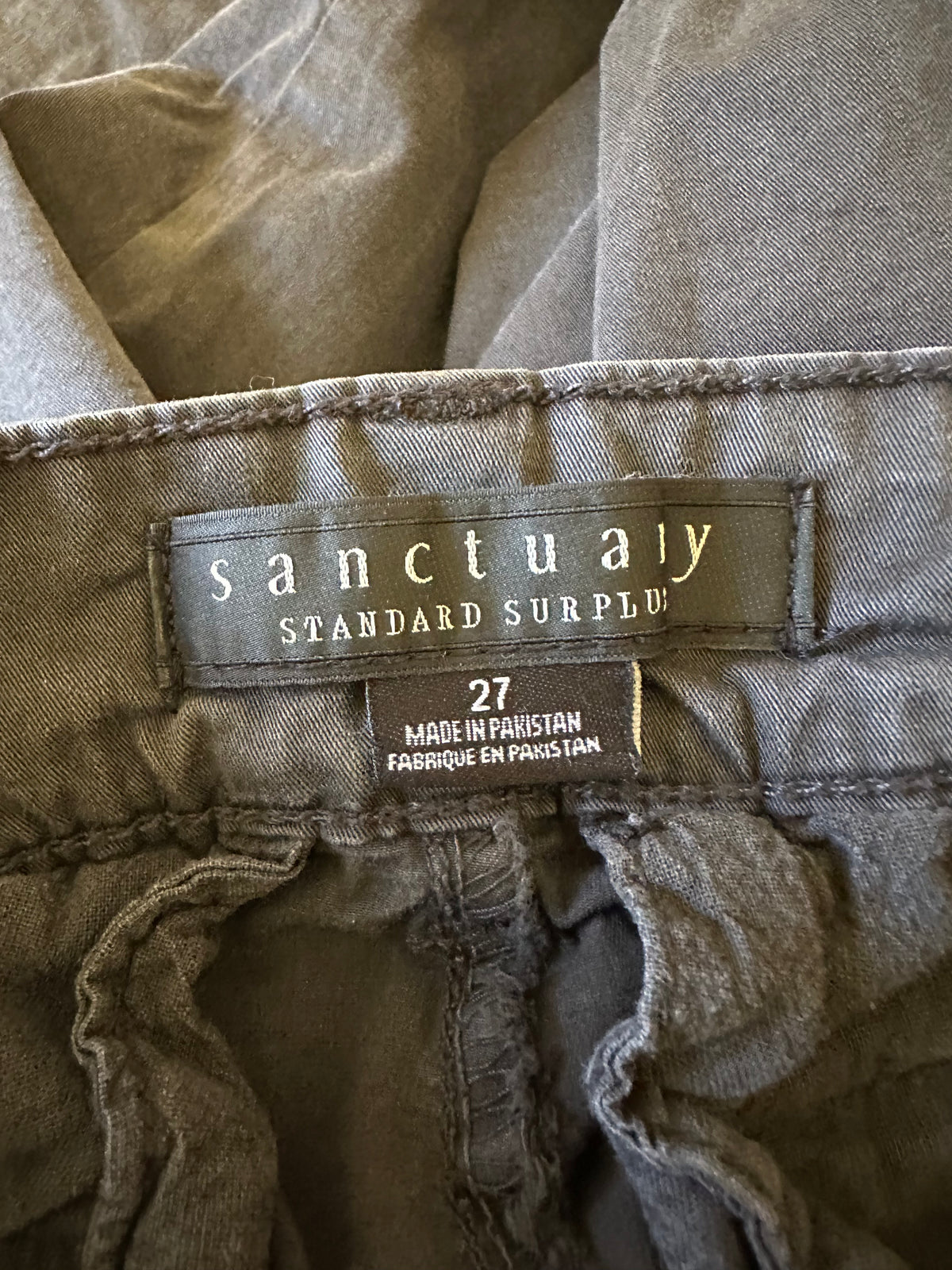 Sanctuary Standard Surplus Cargo Jogger Pants in Charcoal Gray | Size 27