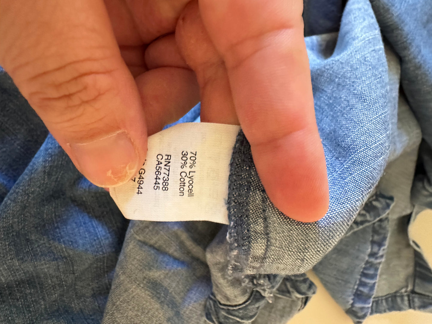 J. Crew Sleeveless Denim Shirt Dress in Blue Lyocell Cotton | Size XS
