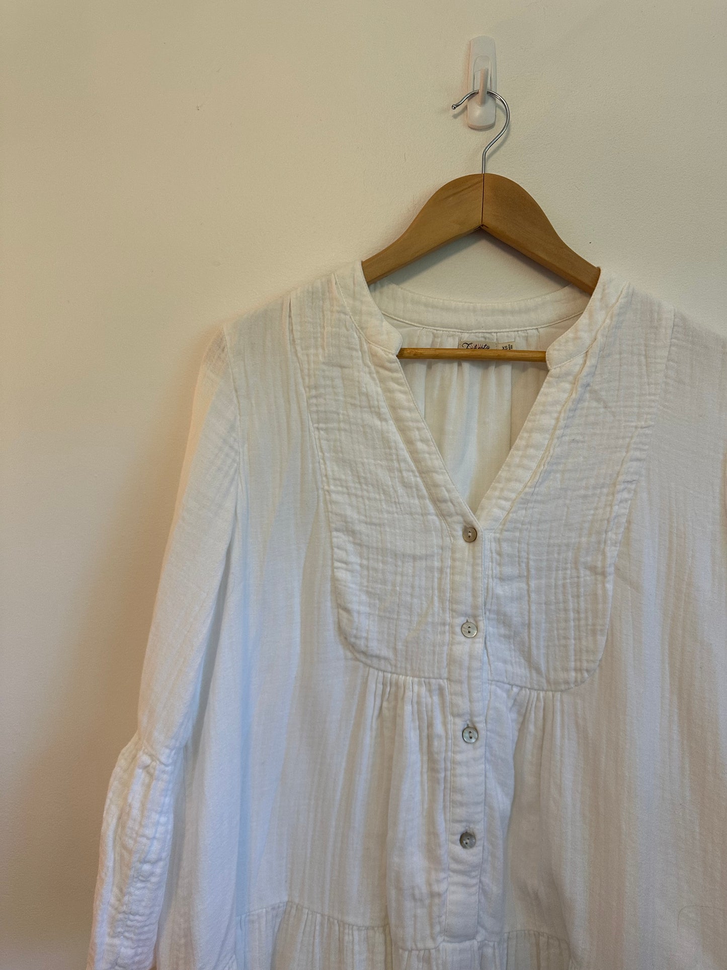 Faherty Dream Cotton Gauze Kasey Dress in White | Size XS