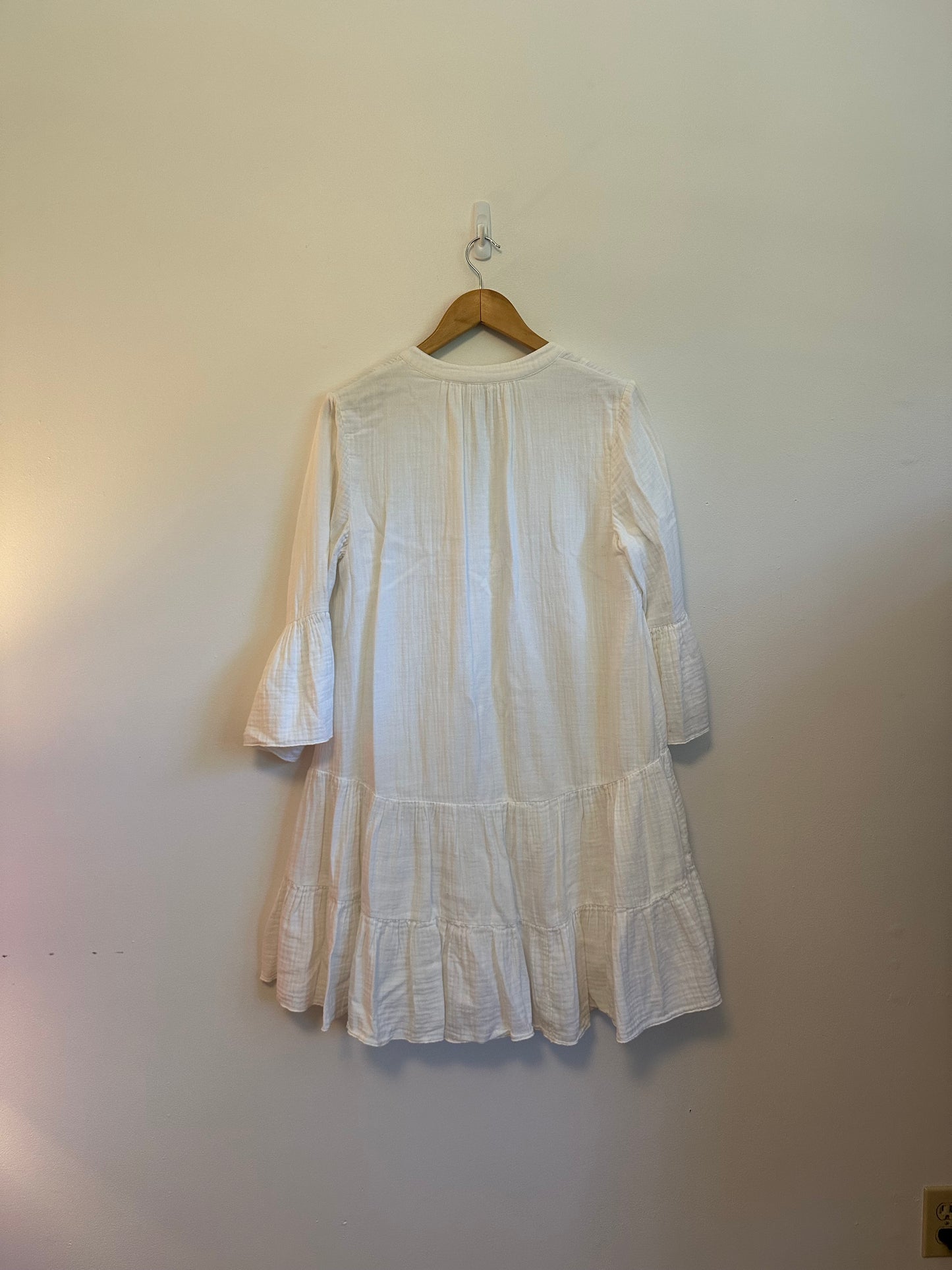 Faherty Dream Cotton Gauze Kasey Dress in White | Size XS