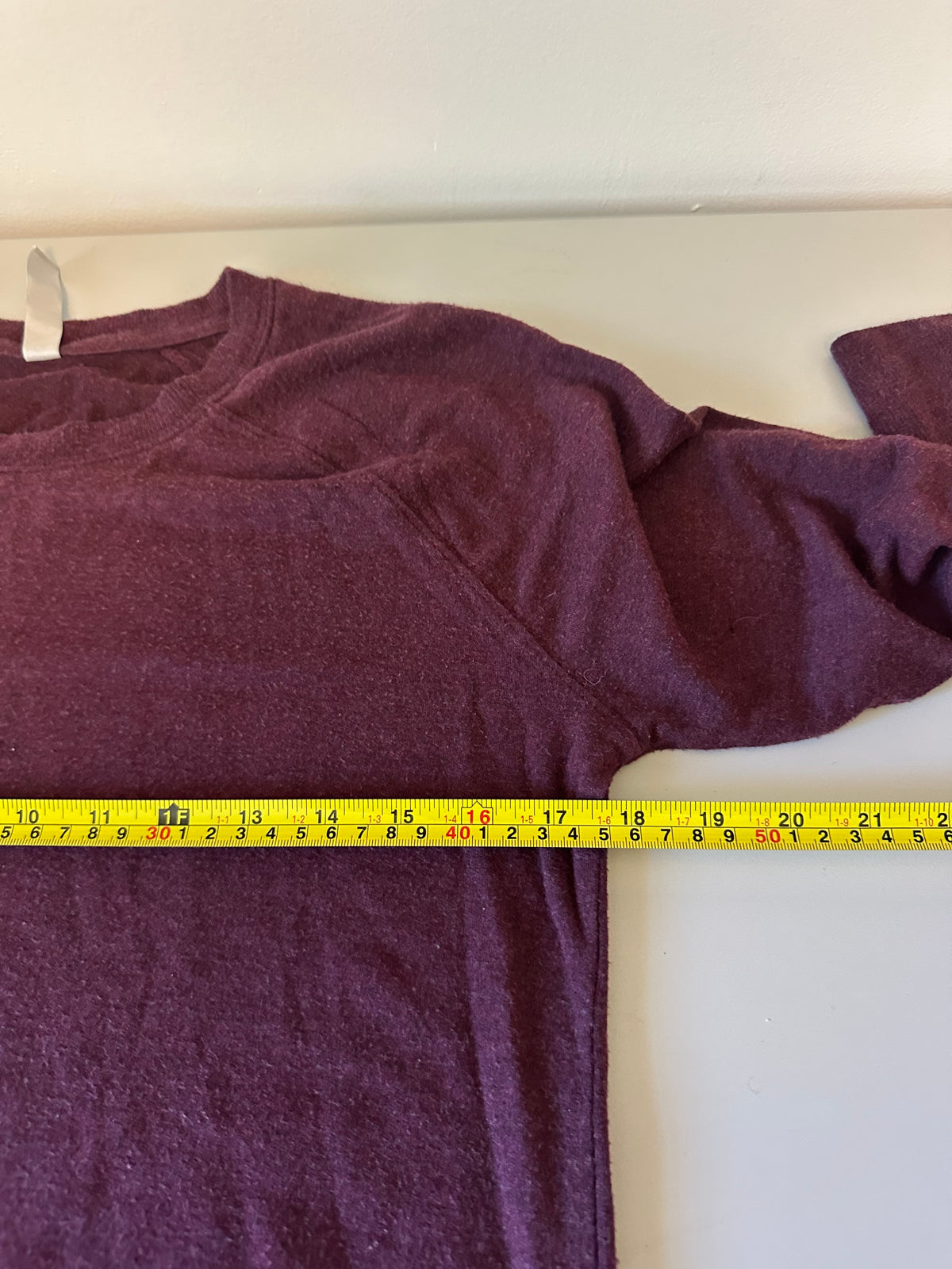 Athleta Burgundy Heathered Modal Raglan Long Sleeve Top | Size Small