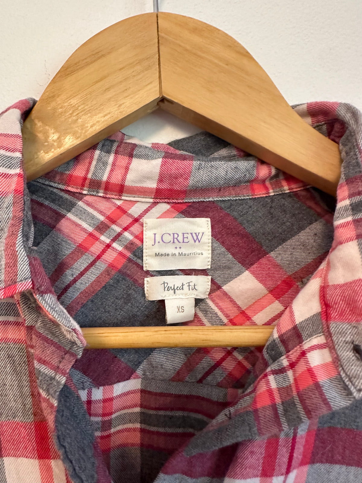 J. Crew Perfect Fit Cotton Flannel Plaid Button Down Shirt | Size XS