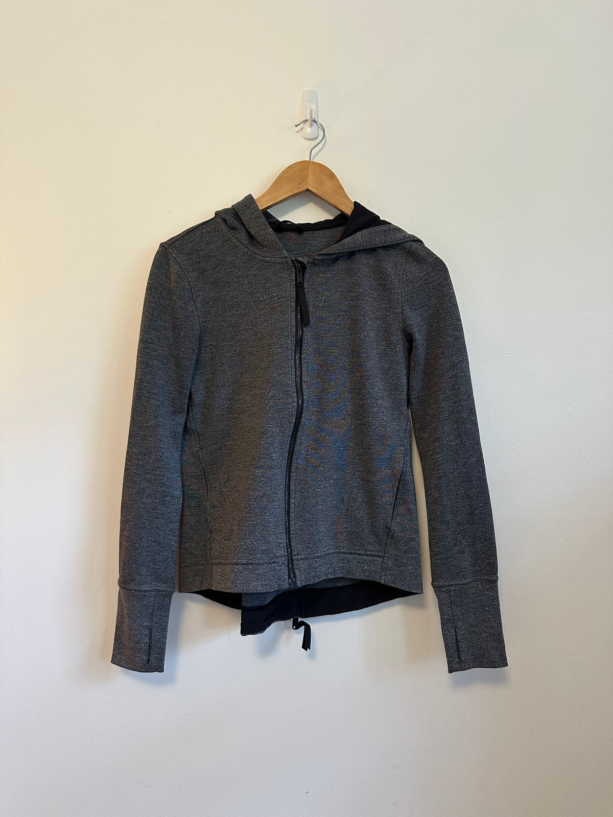 Lululemon Heathered Grey Back Zip Hooded Jacket | Size 4