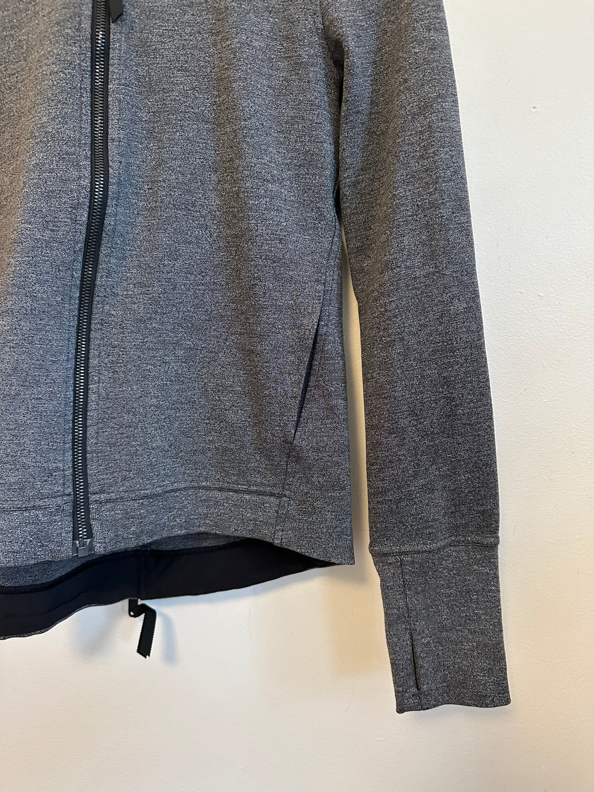 Lululemon Heathered Grey Back Zip Hooded Jacket | Size 4