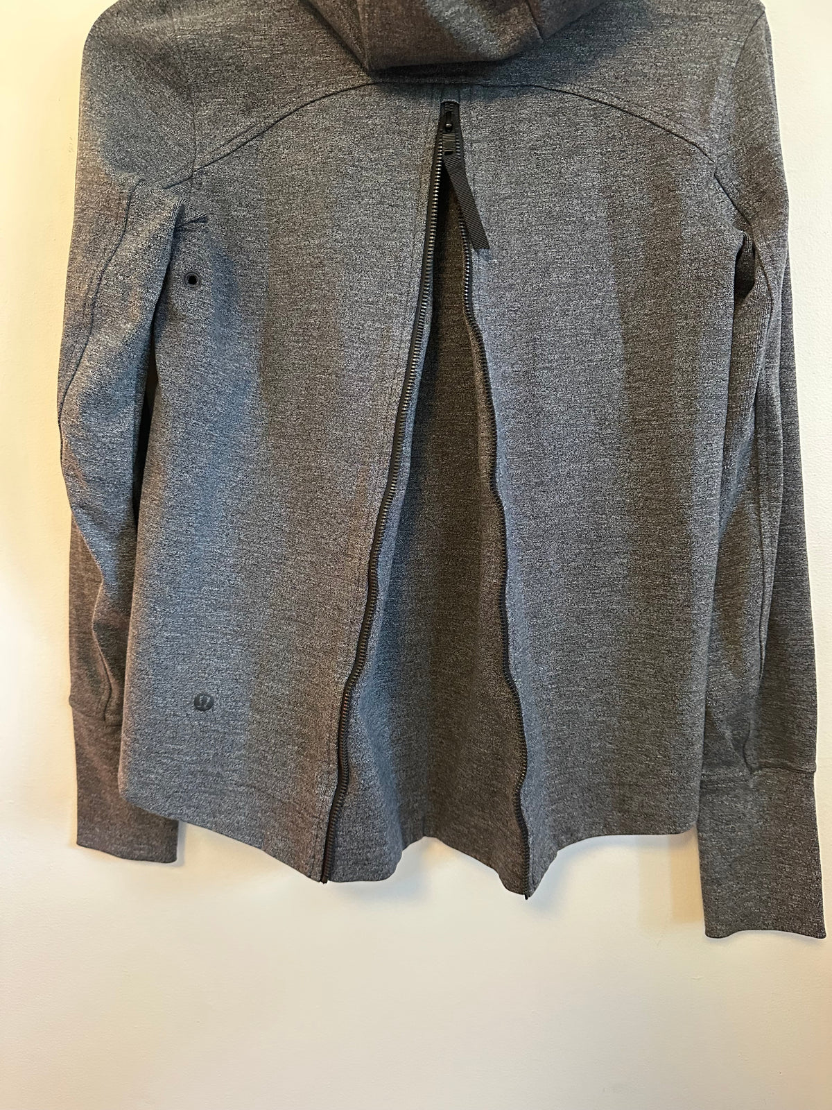 Lululemon Heathered Grey Back Zip Hooded Jacket | Size 4