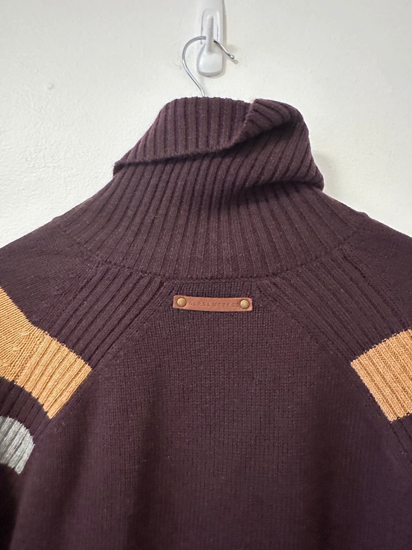 Alps & Meters Women's Ski Race Knit Wool-Cashmere Top in Maroon | Size Large