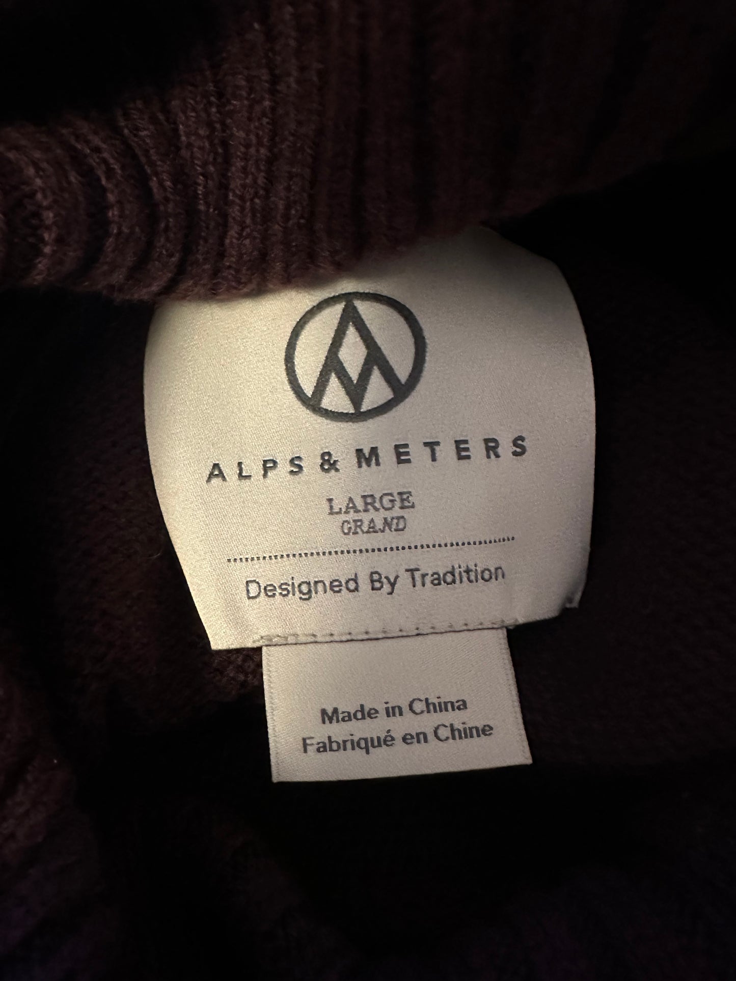 Alps & Meters Women's Ski Race Knit Wool-Cashmere Top in Maroon | Size Large