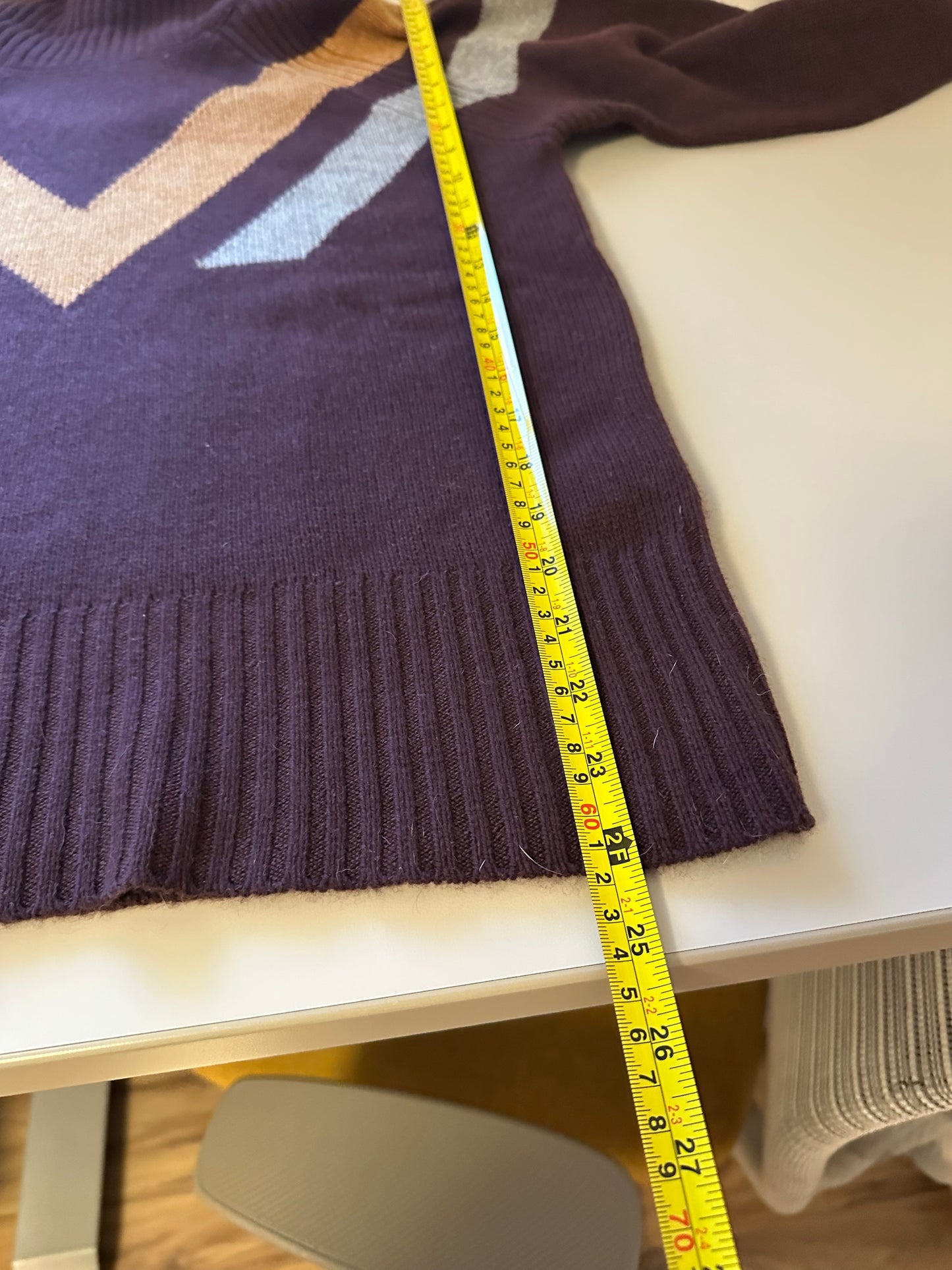 Alps & Meters Women's Ski Race Knit Wool-Cashmere Top in Maroon | Size Large