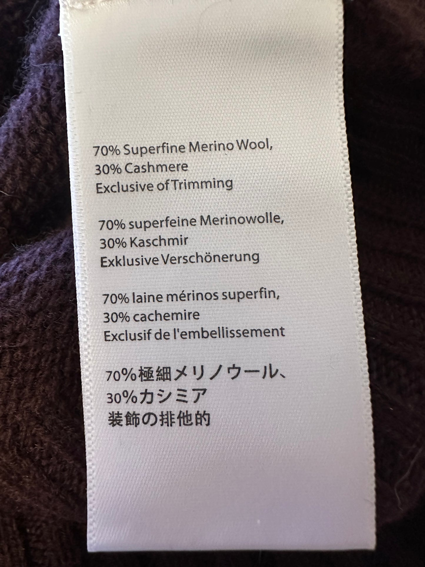 Alps & Meters Women's Ski Race Knit Wool-Cashmere Top in Maroon | Size Large