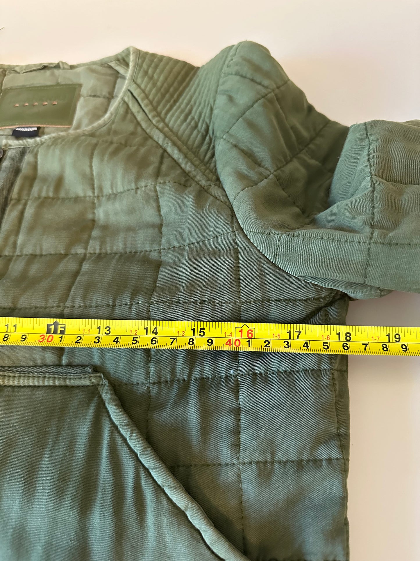 BlankNYC Happy Camper Olive Green Quilted Cropped Zip Up Bomber Jacket | Size Small