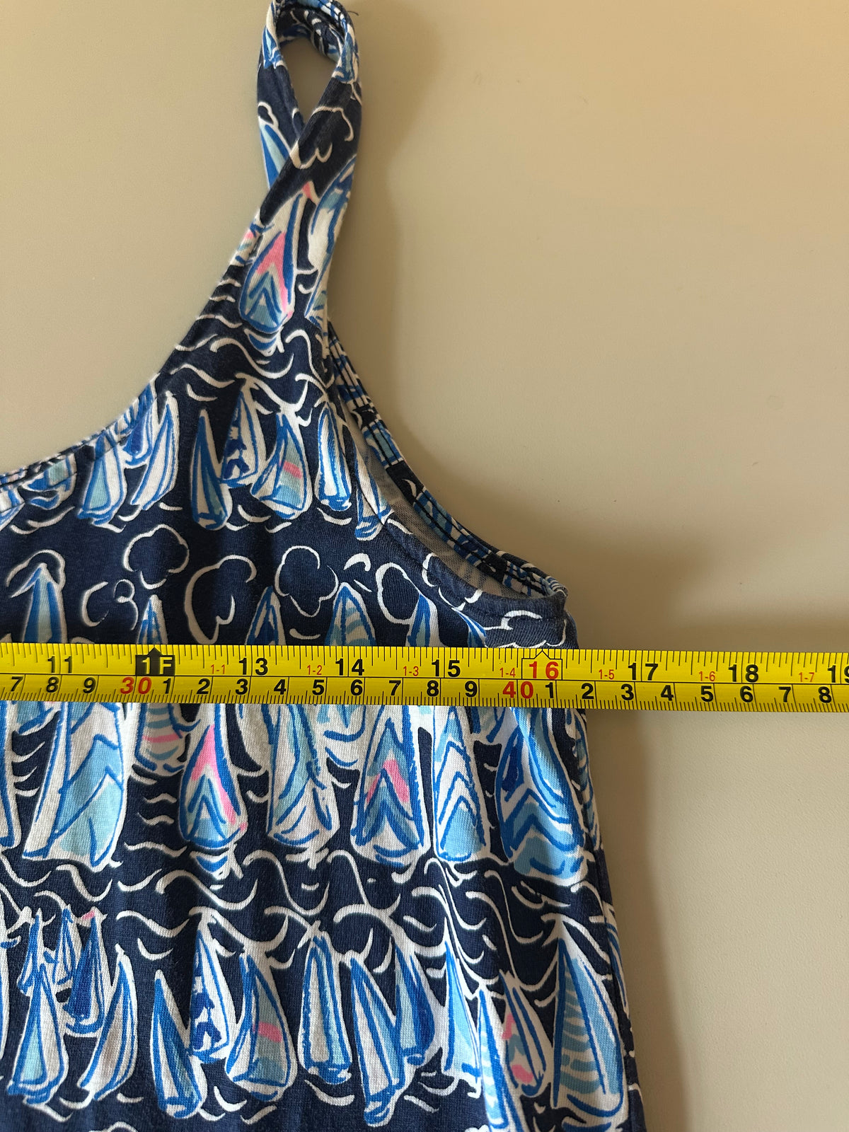 Lilly Pulitzer Navy Blue Sailboat Print Pima Cotton Tiered Maxi Dress | Size XS