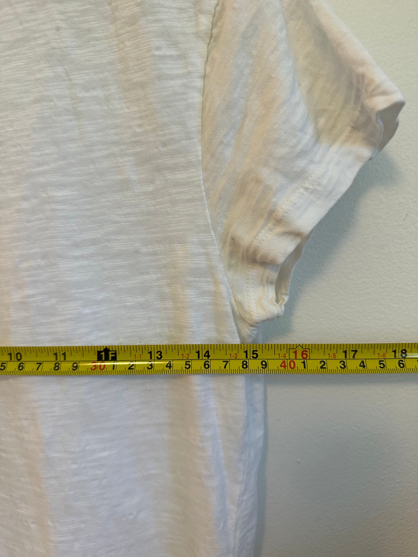 Dylan White Slub Cotton Peplum Short Sleeve Crewneck T-Shirt | Size Small