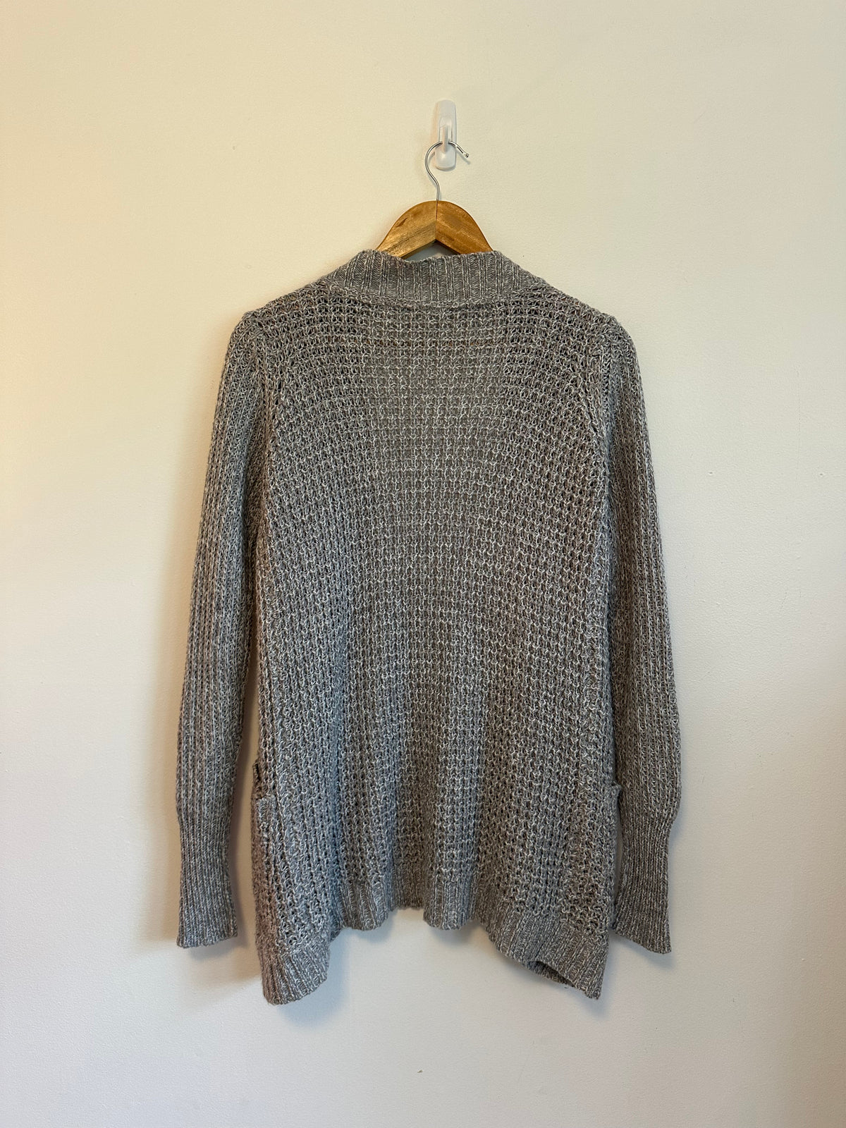 RD Style Gray Marl Chunky Knit Open Front Cardigan Sweater | Size XS