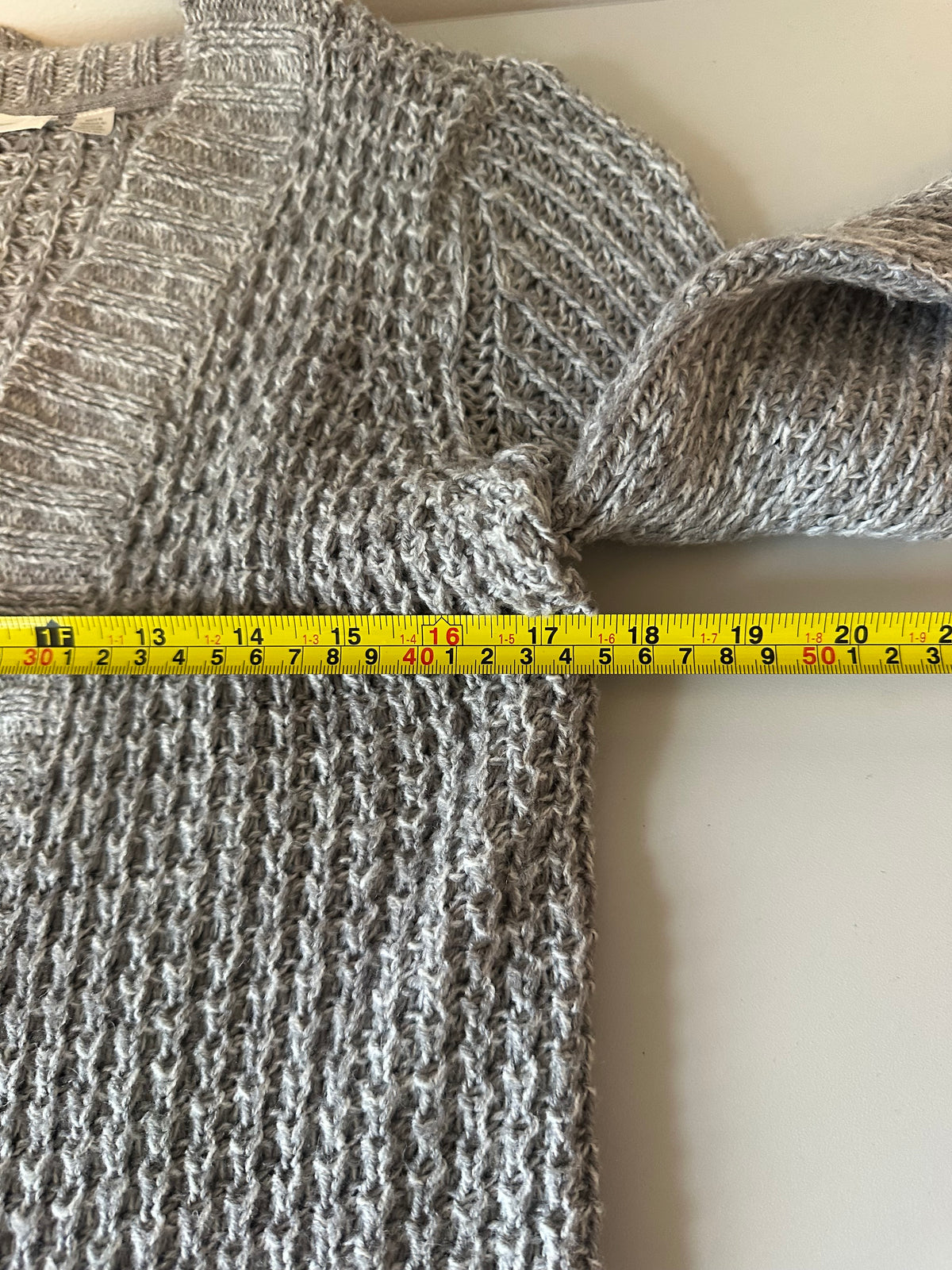 RD Style Gray Marl Chunky Knit Open Front Cardigan Sweater | Size XS