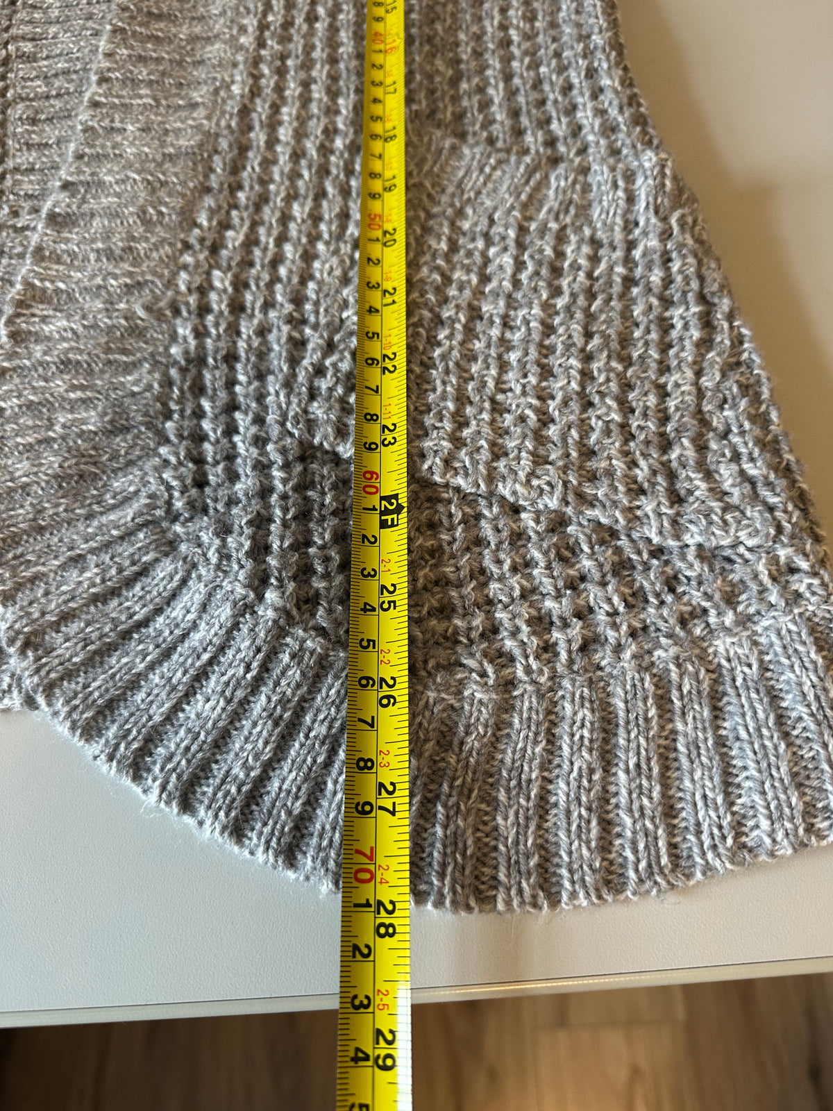 RD Style Gray Marl Chunky Knit Open Front Cardigan Sweater | Size XS