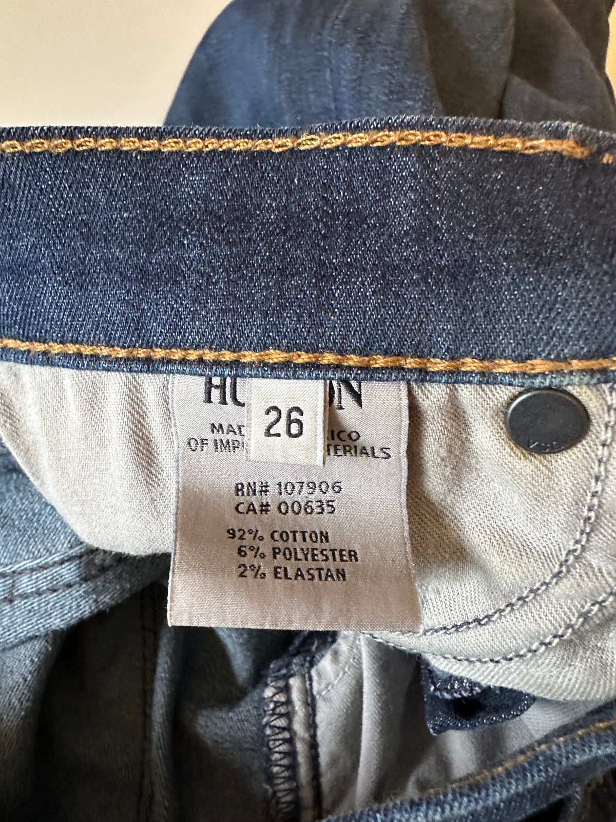 Hudson Skinny Jeans in Dark Wash Indigo | Size 26