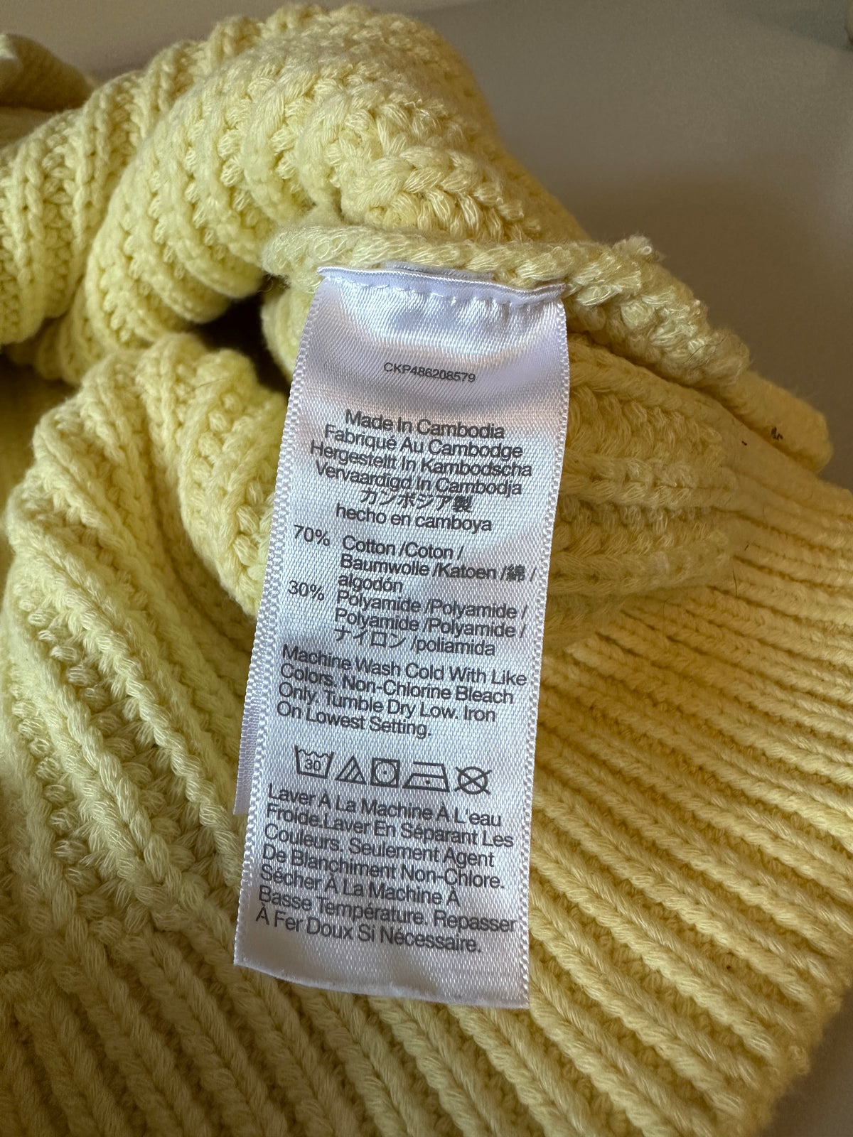 Madewell Pale Yellow Chunky Ribbed Knit Button Front Sweater Vest | Size Small
