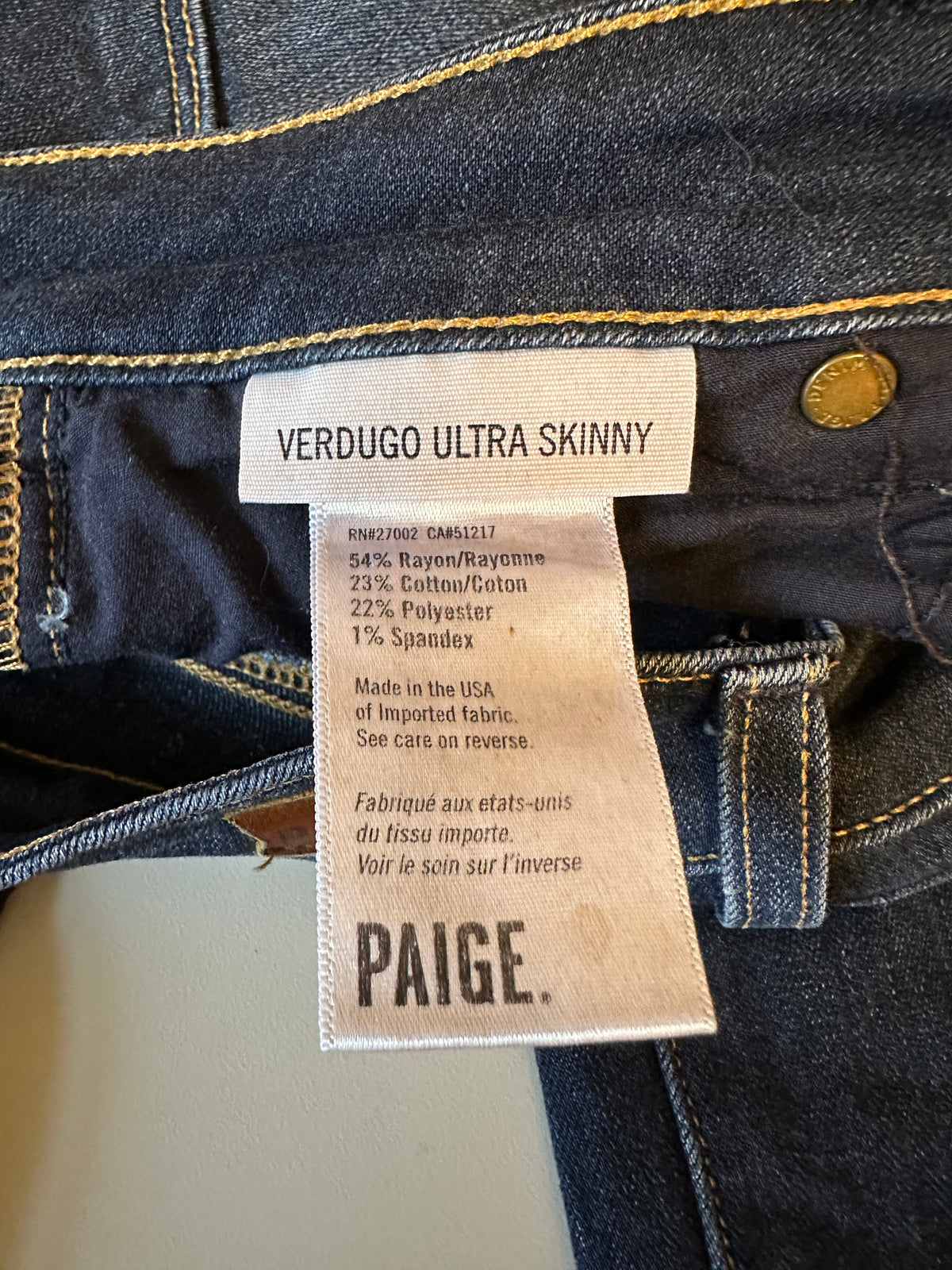 Paige Verdugo Ultra Skinny Dark Wash Jeans | Size 26