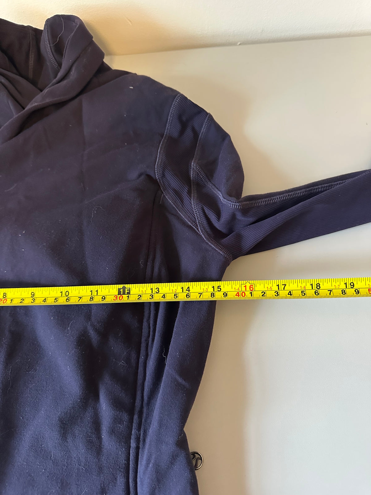 Lululemon In Flux Jacket Navy Blue Asymmetrical Zip Funnel Neck | Size 4