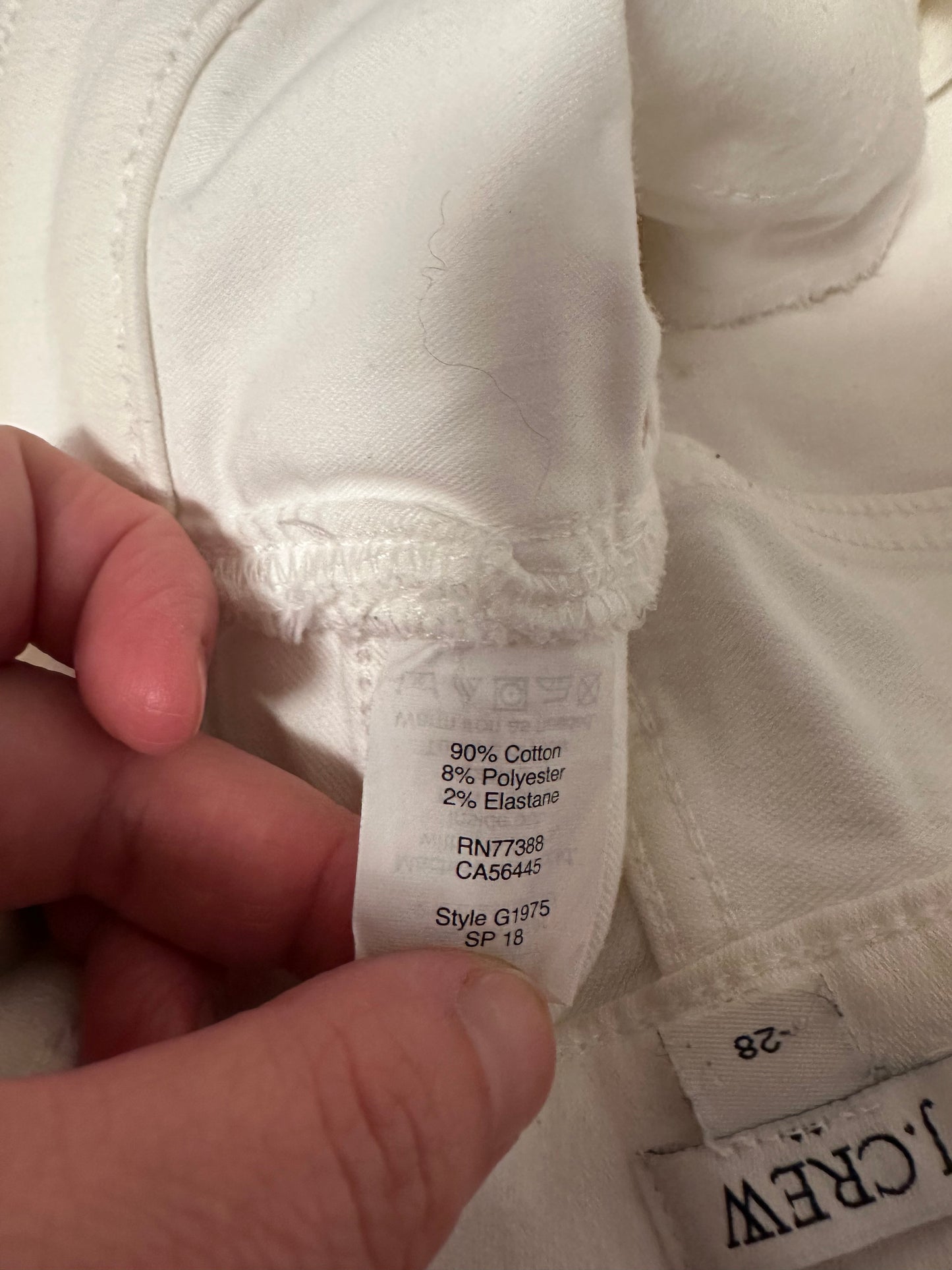J. Crew White Denim Skinny Jeans | Size 28
