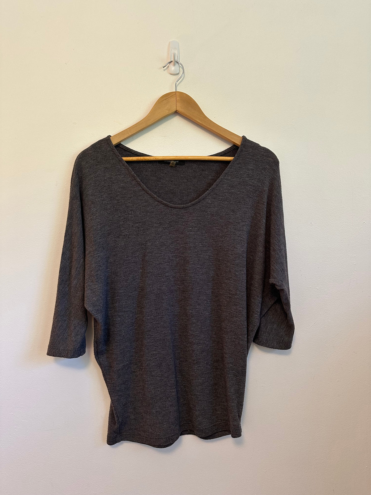 Laila Jayde Charcoal Grey Dolman Sleeve Knit Top | Size XS