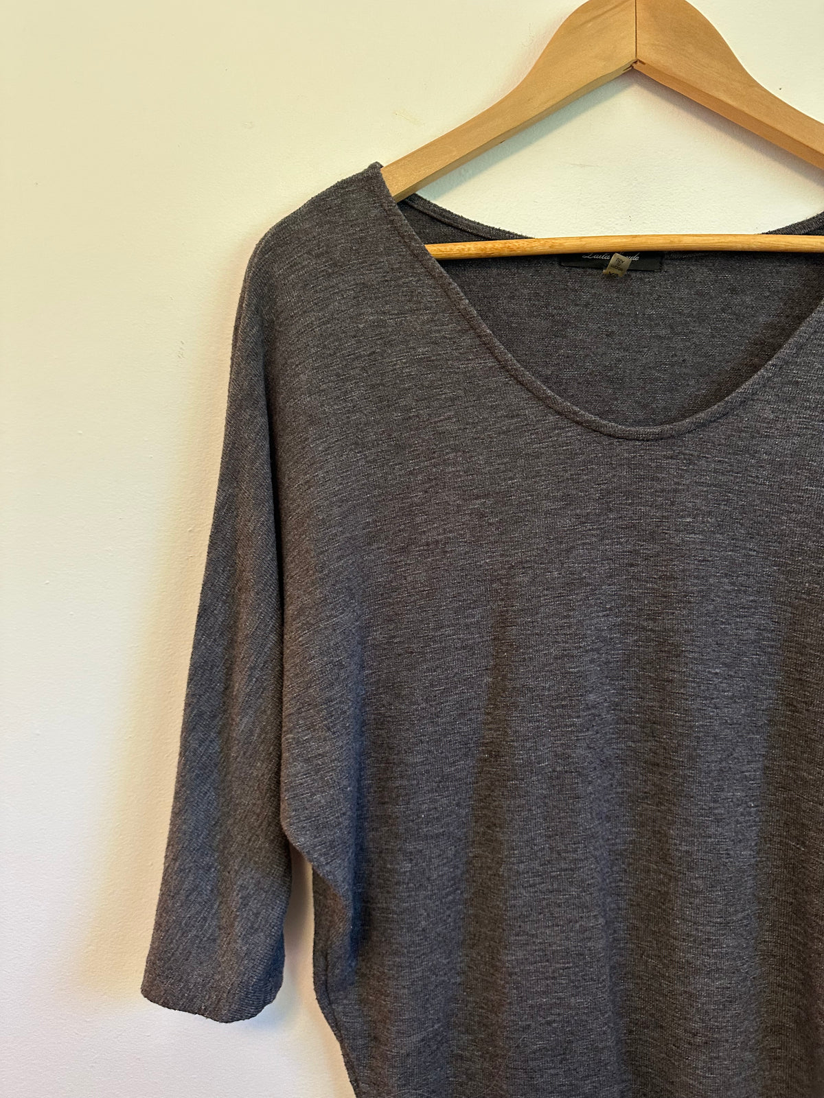 Laila Jayde Charcoal Grey Dolman Sleeve Knit Top | Size XS