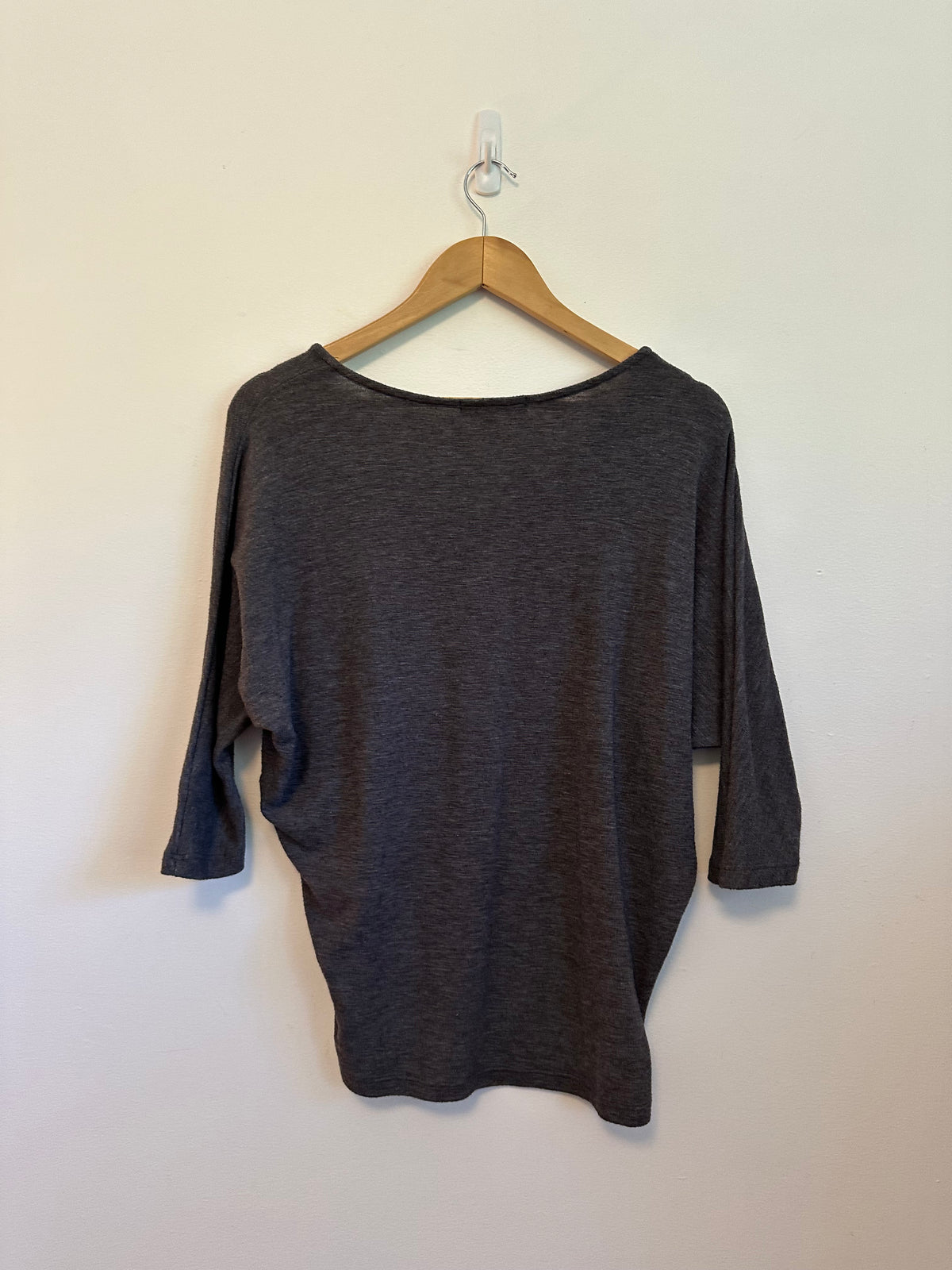 Laila Jayde Charcoal Grey Dolman Sleeve Knit Top | Size XS