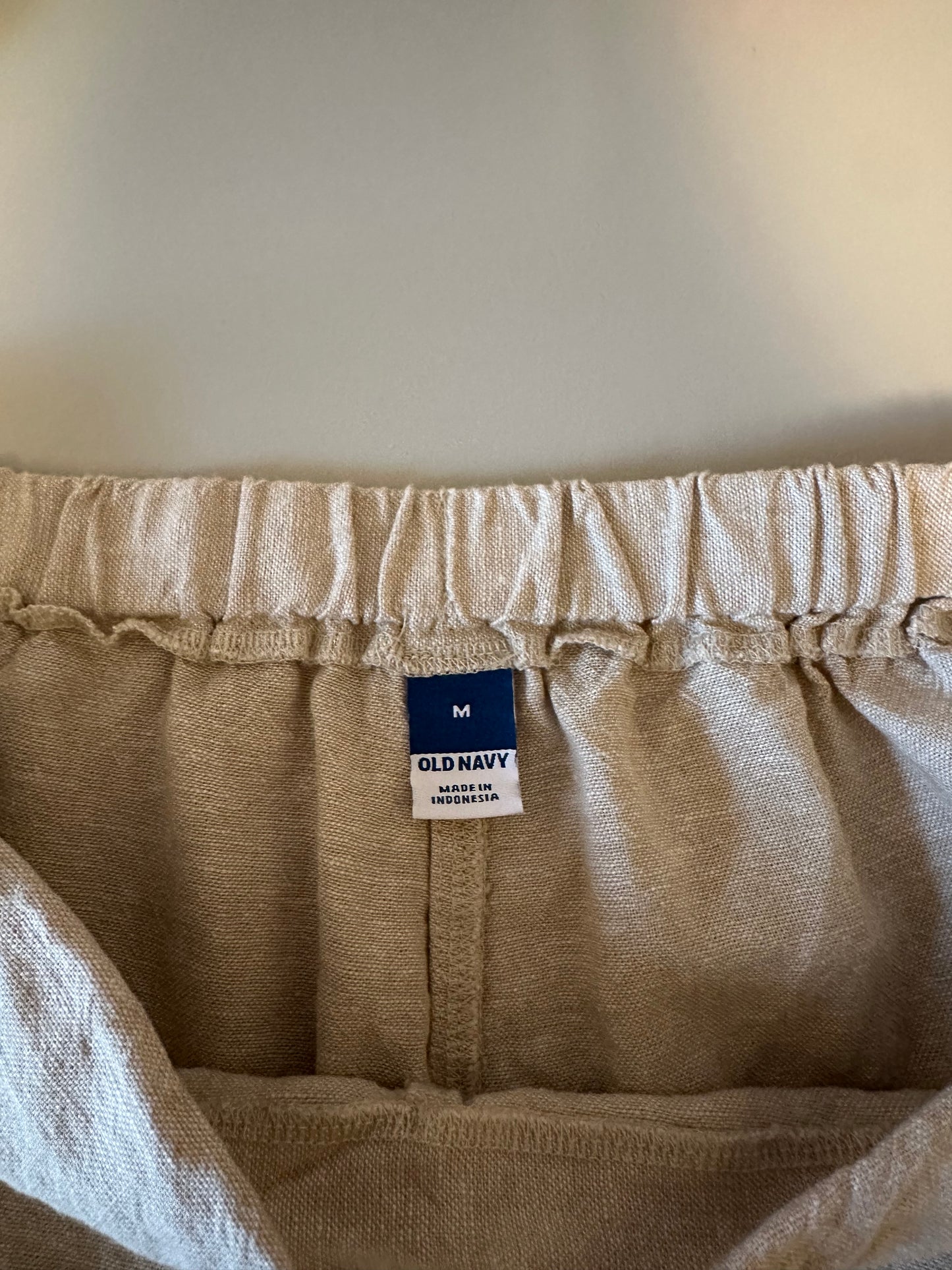 Old Navy Beige Linen Blend Wrap Skort | Size Medium